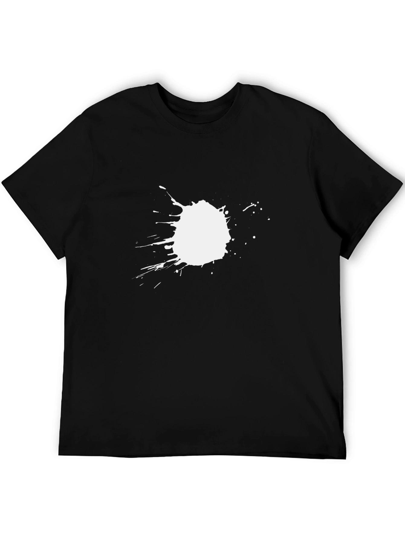 Black T-Shirt with White Splatter Design