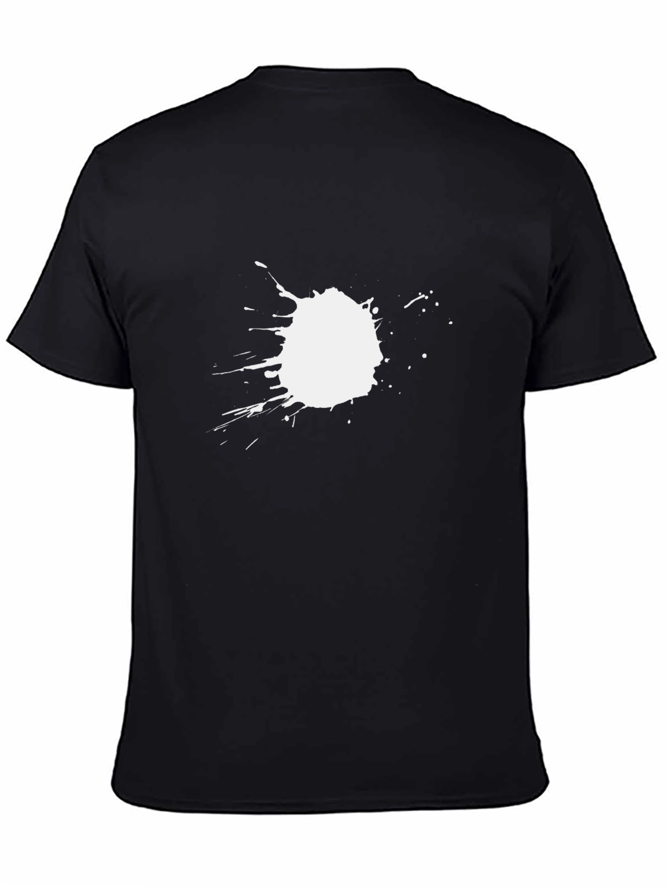 Black T-Shirt with White Splatter Design