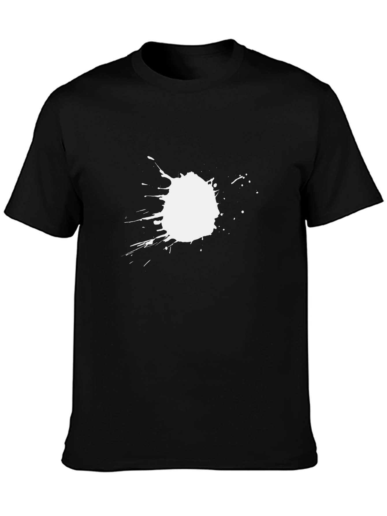 Black T-Shirt with White Splatter Design