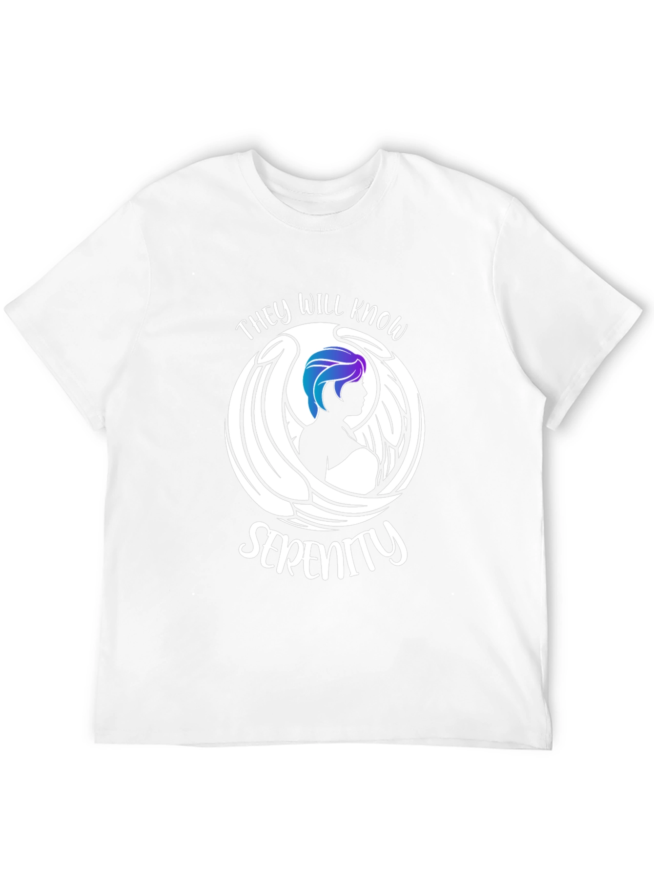 Serenity Graphic Tee - Angel Wings Design
