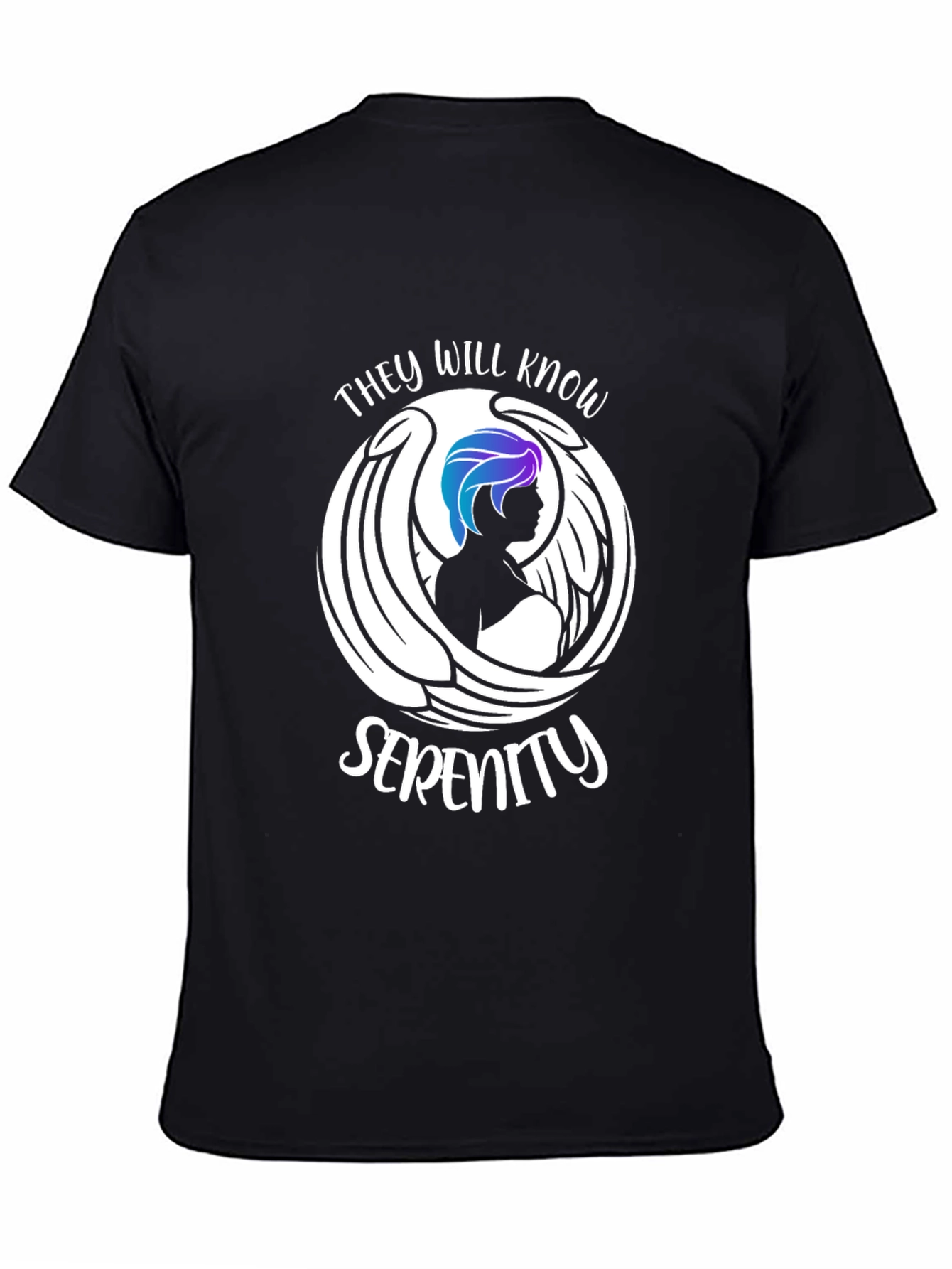 Serenity Graphic Tee - Angel Wings Design
