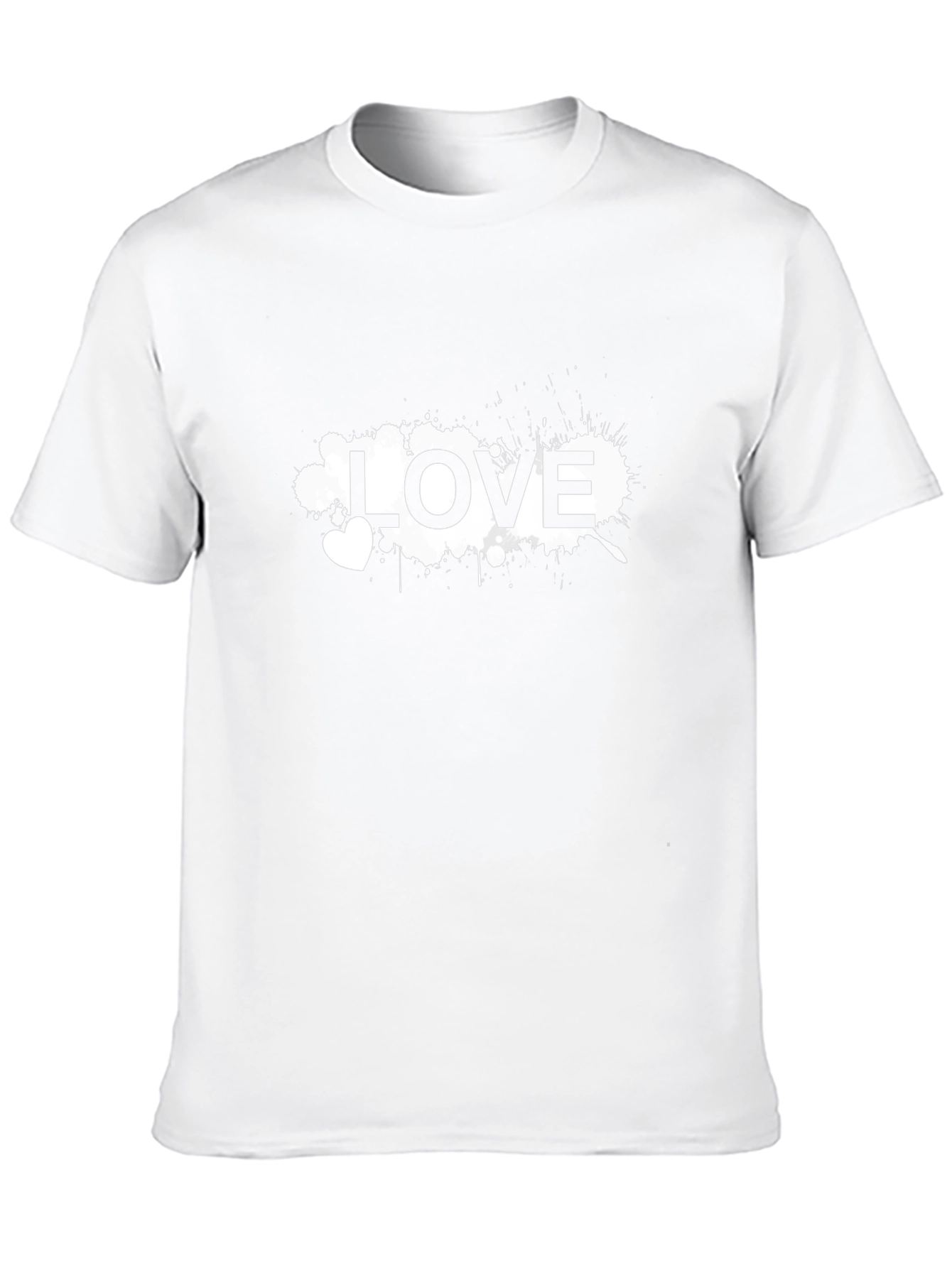 Love Splatter Print T-Shirt - Stylish Casual Tee