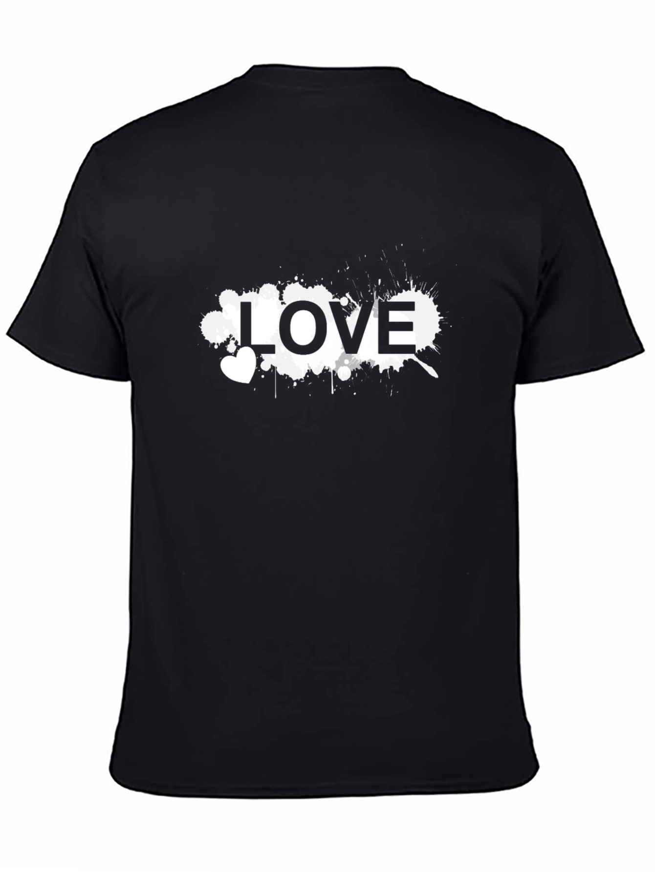 Love Splatter Print T-Shirt - Stylish Casual Tee