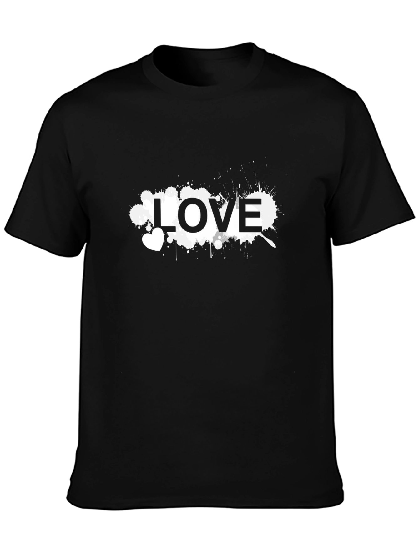 Love Splatter Print T-Shirt - Stylish Casual Tee