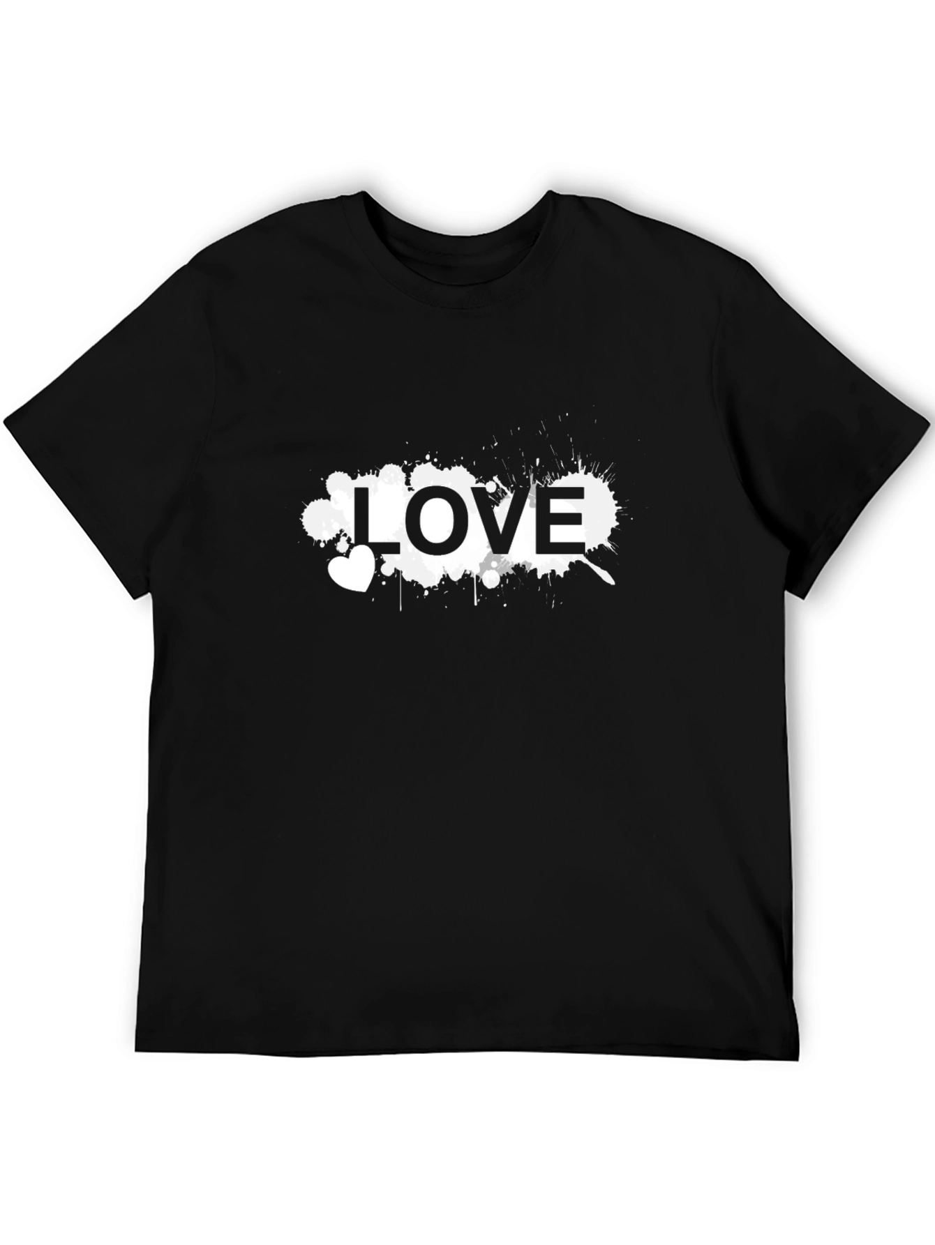 Love Splatter Print T-Shirt - Stylish Casual Tee