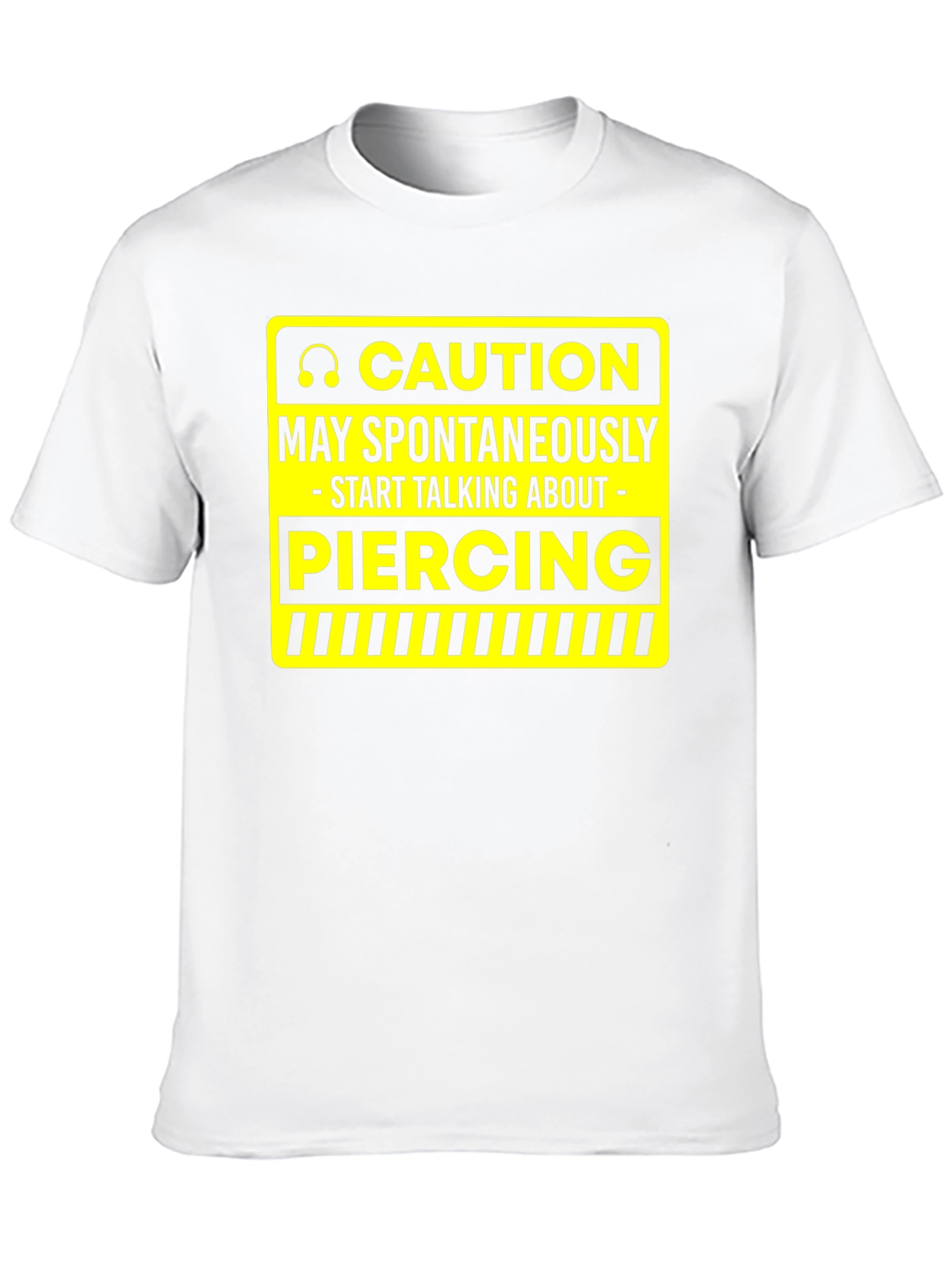 Caution Piercing T-Shirt - Funny Graphic Tee