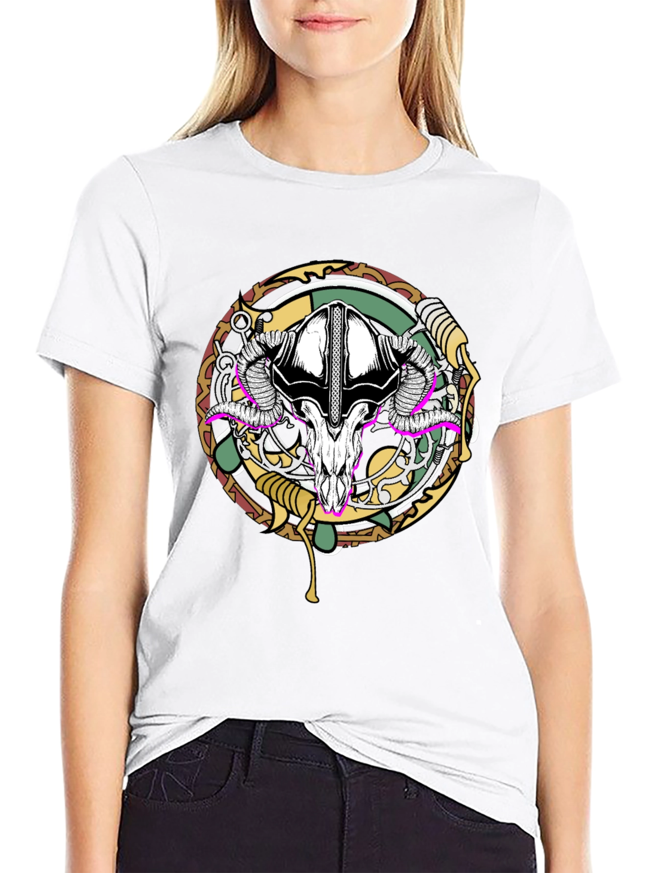 Ram Skull Graphic Tee - Unique Design