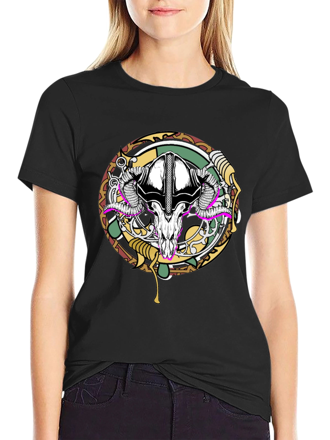 Ram Skull Graphic Tee - Unique Design