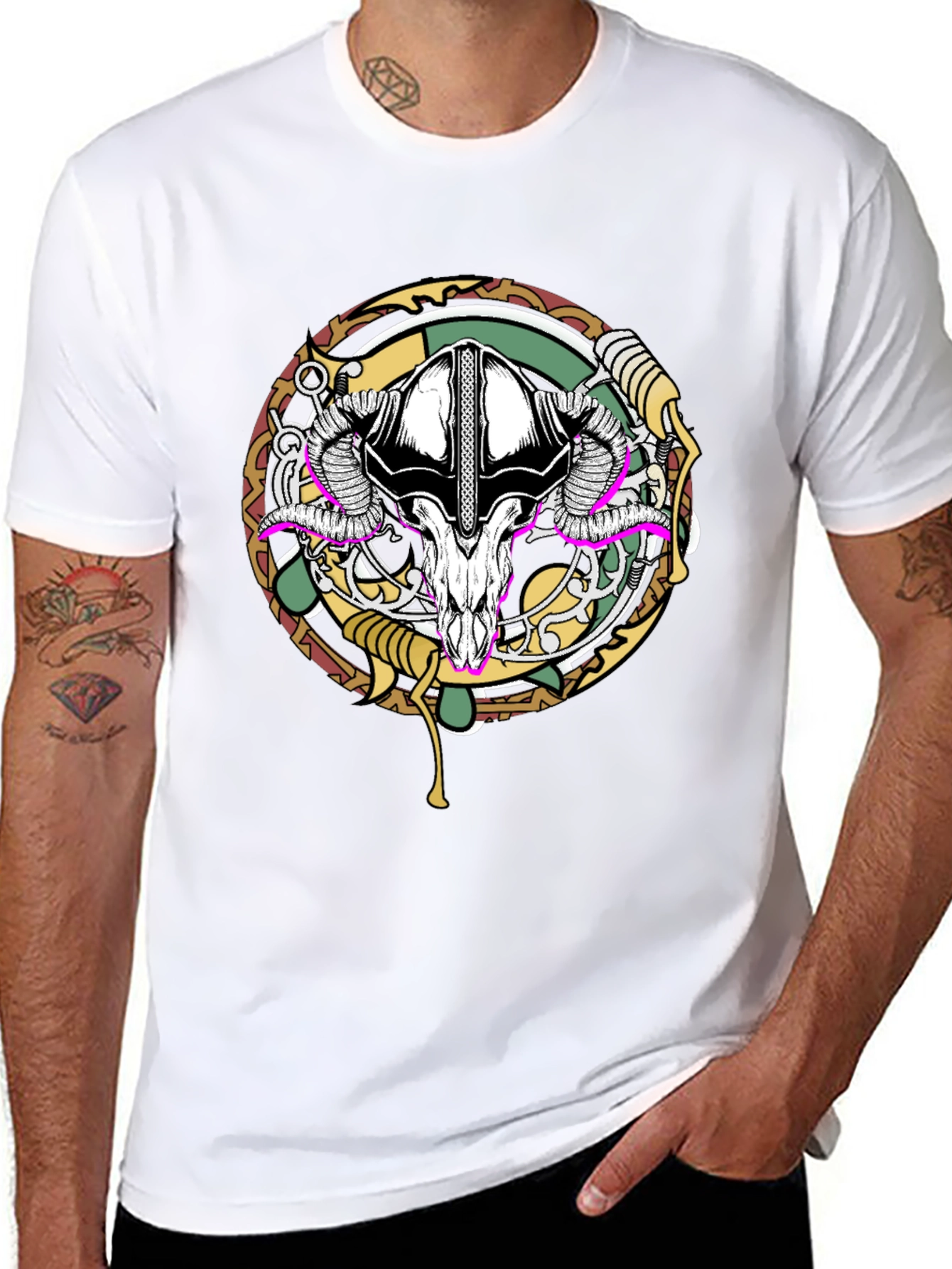 Ram Skull Graphic Tee - Unique Design