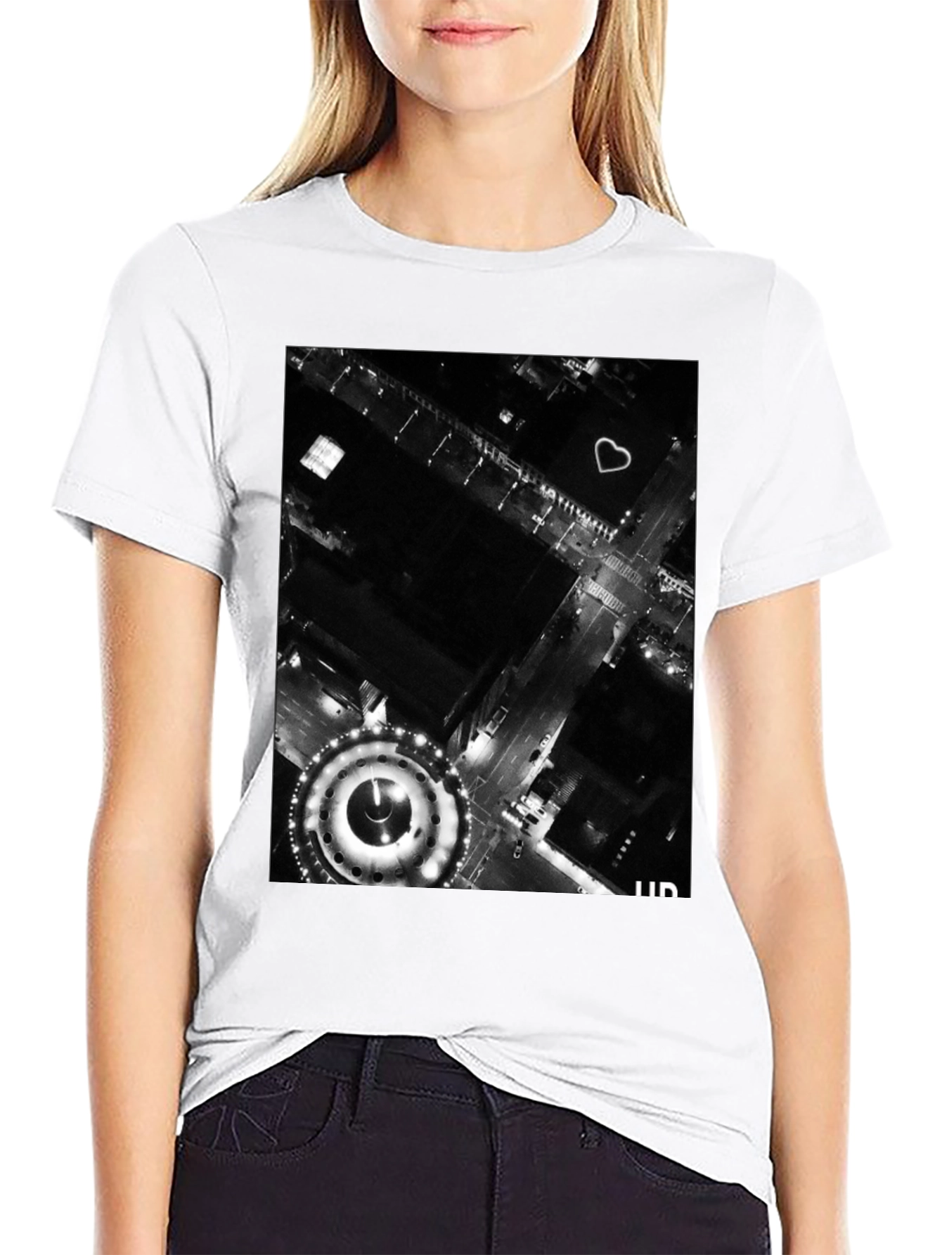 Urban Lights Graphic Tee - Stylish Black T-Shirt