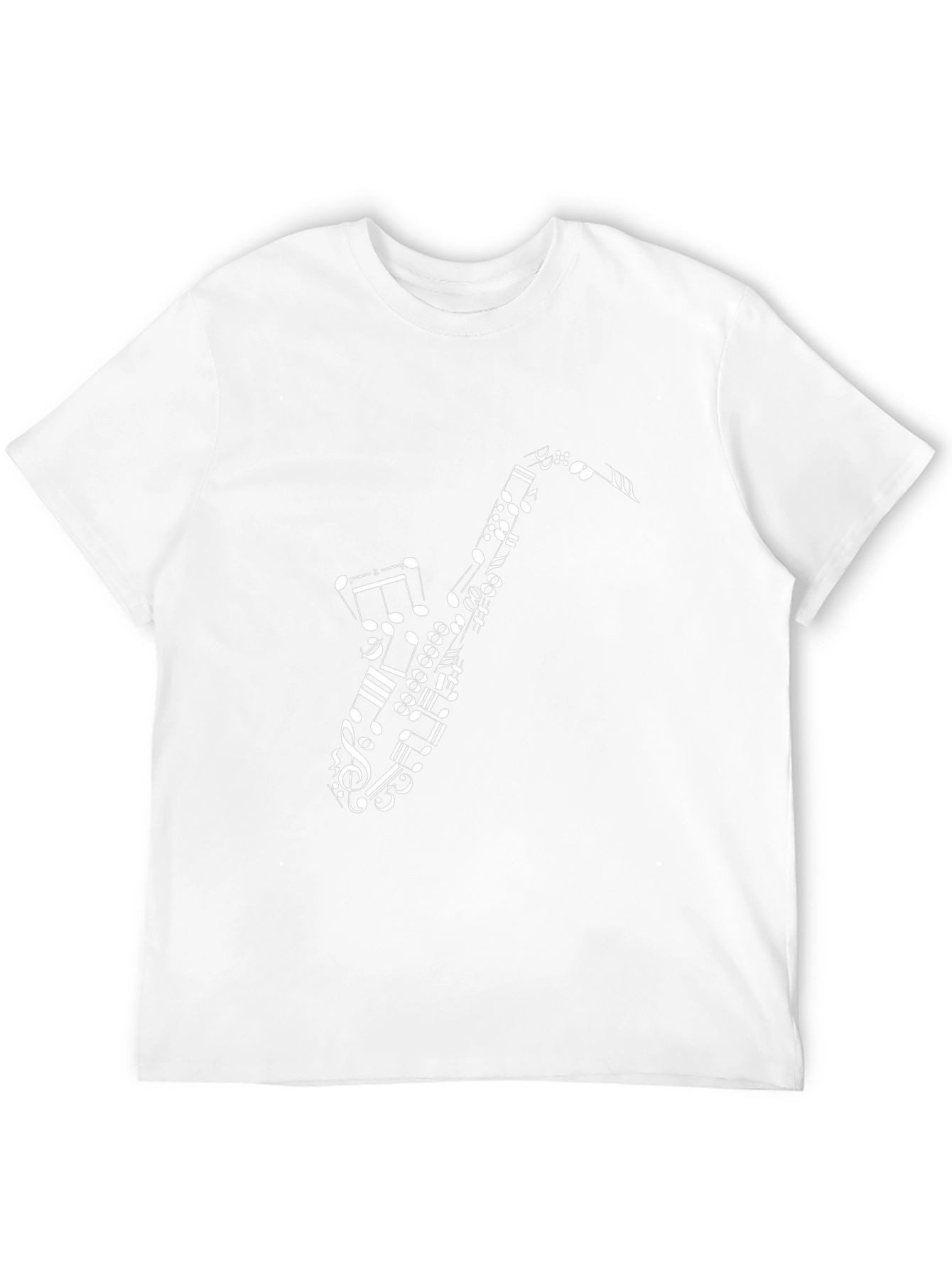 Saxophone Music Note Graphic Black T-Shirt