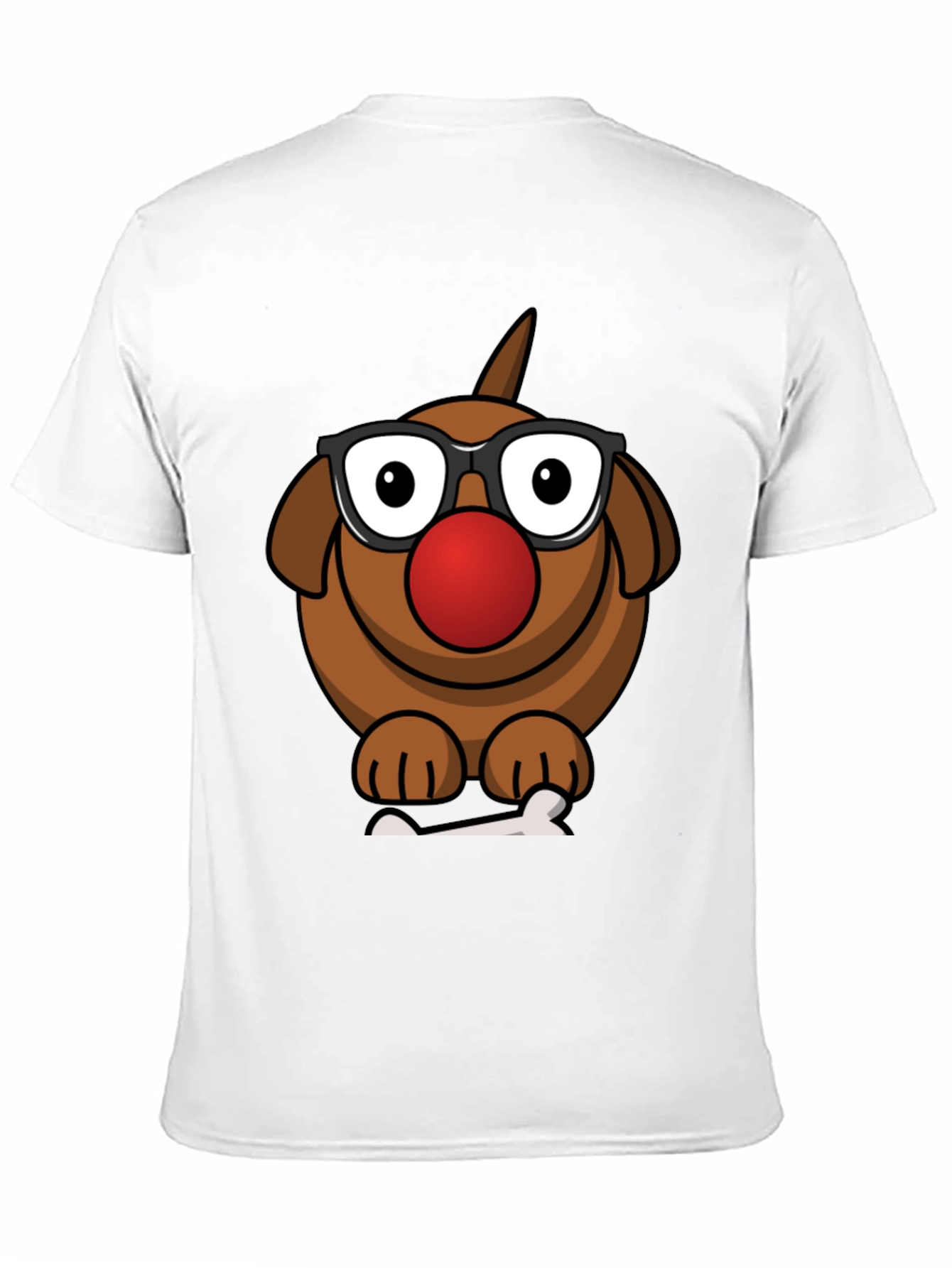 Cartoon Dog with Glasses T-Shirt - Fun Novelty Tee