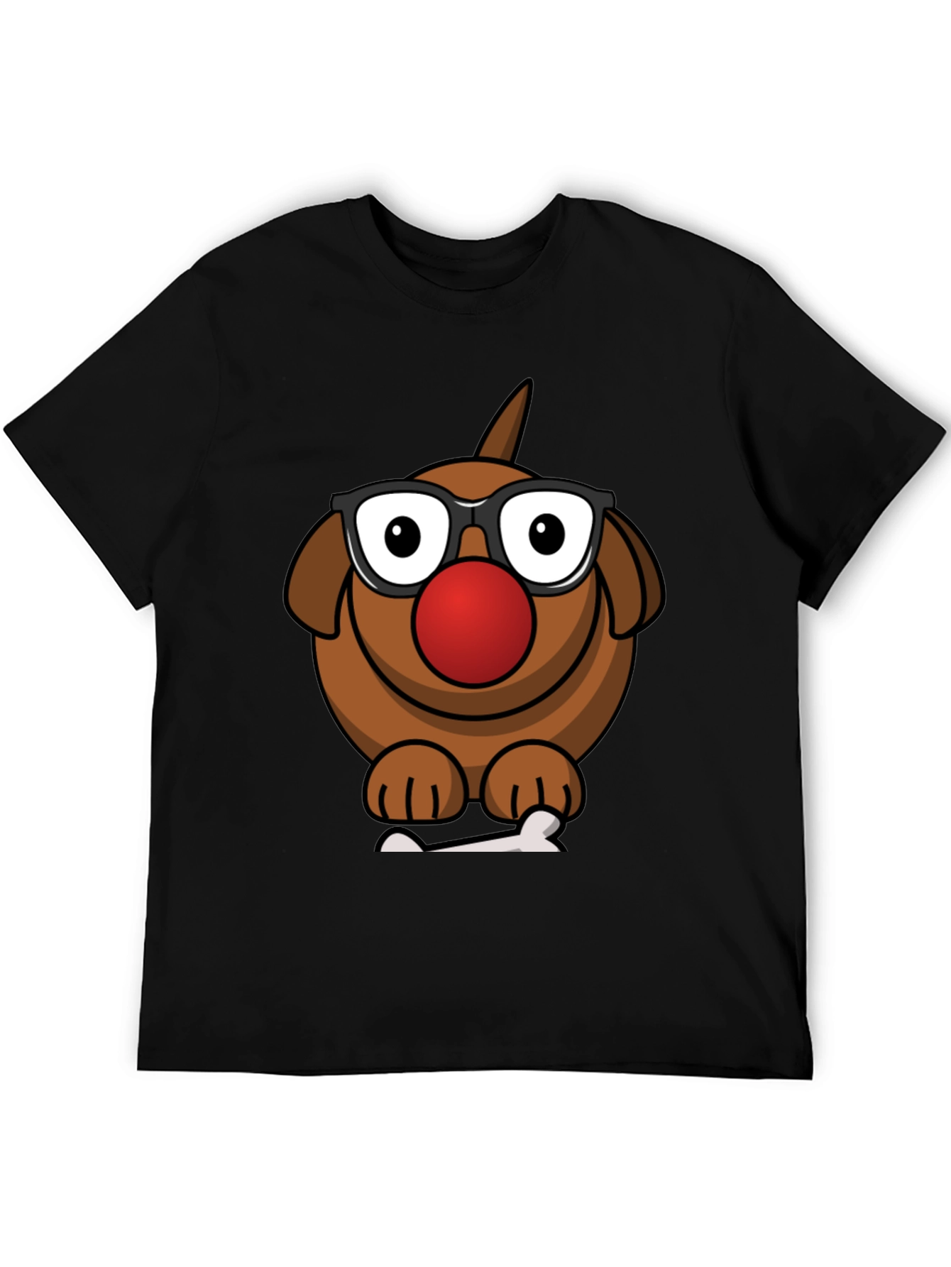 Cartoon Dog with Glasses T-Shirt - Fun Novelty Tee