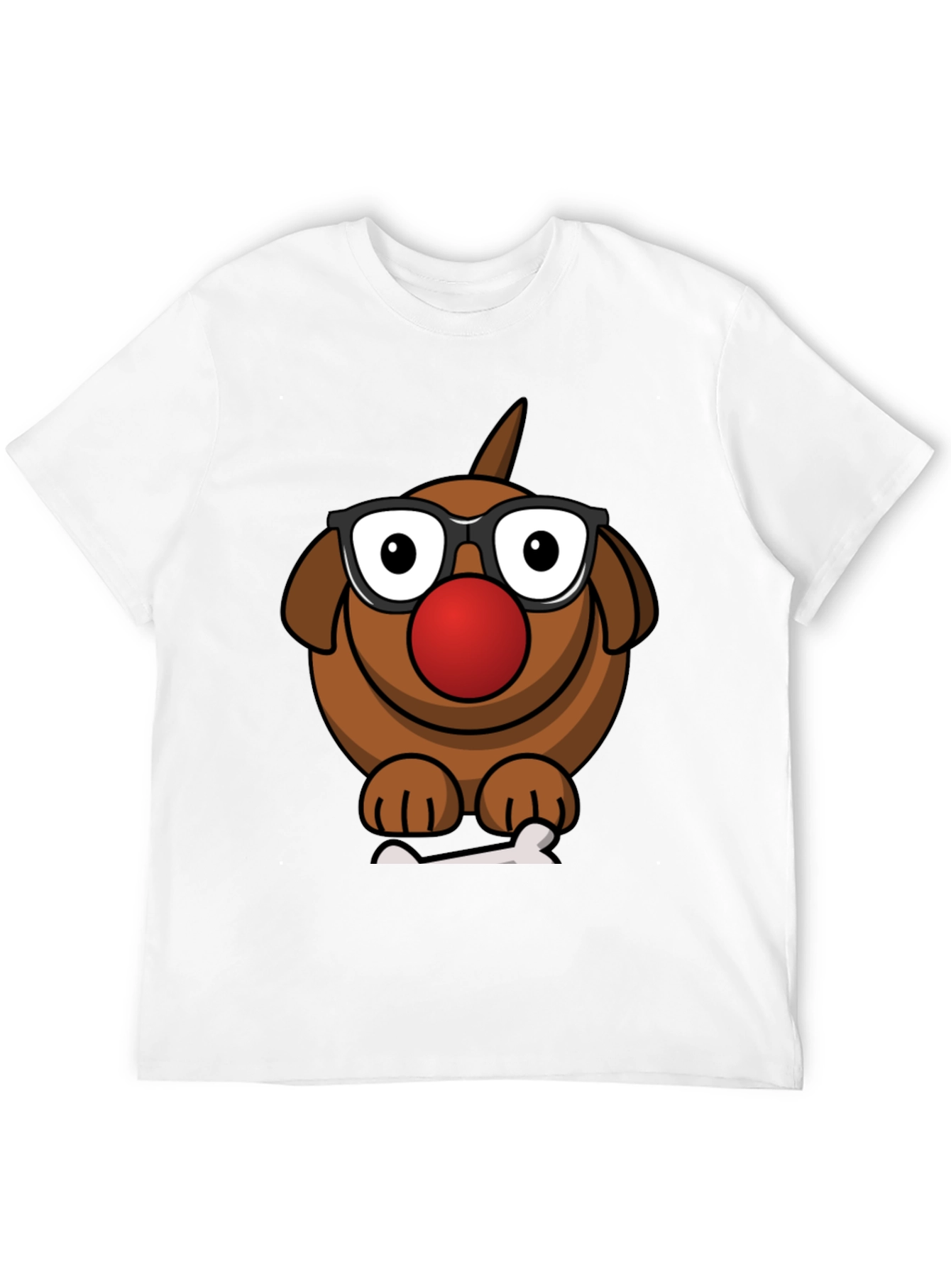 Cartoon Dog with Glasses T-Shirt - Fun Novelty Tee