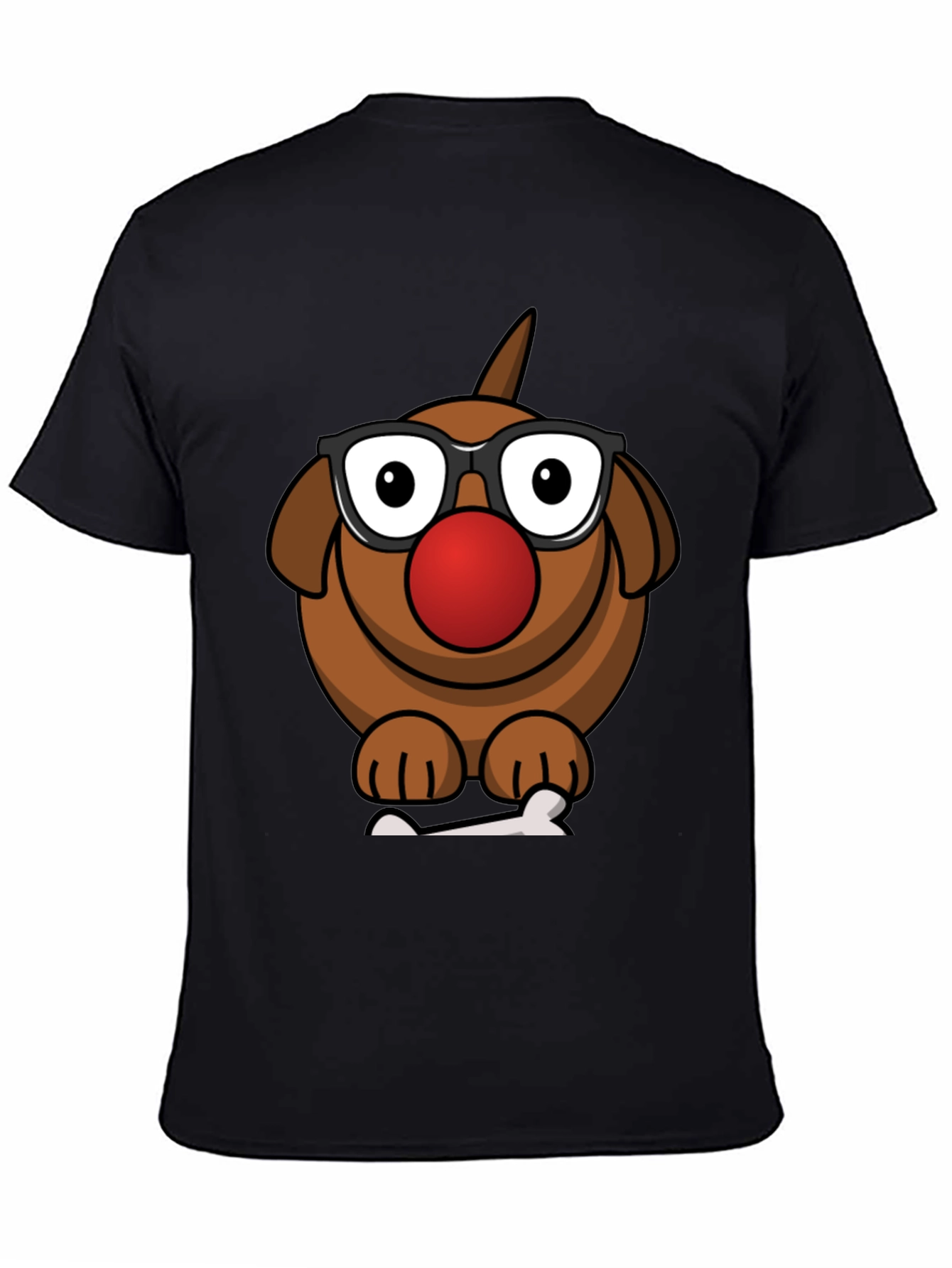 Cartoon Dog with Glasses T-Shirt - Fun Novelty Tee