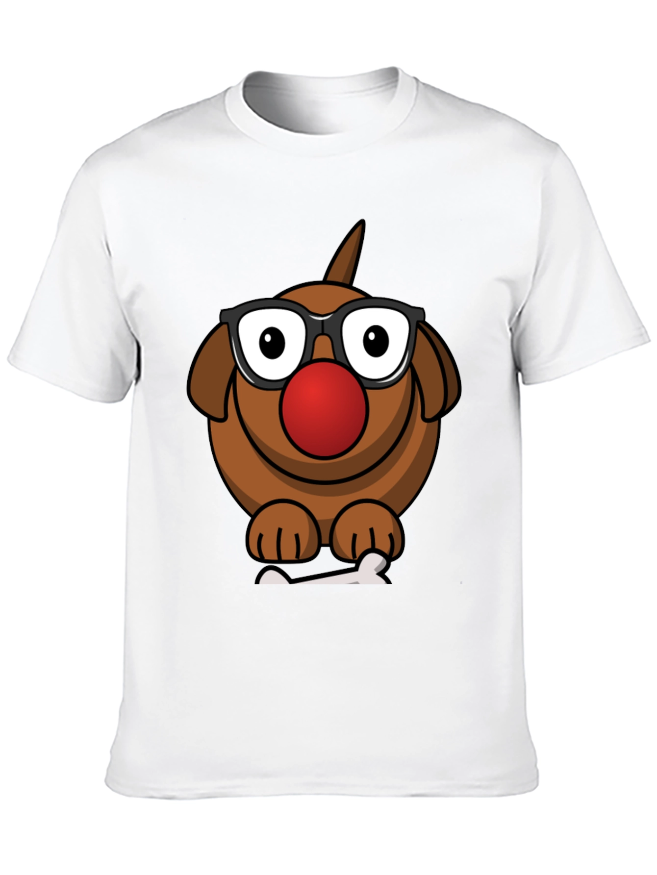 Cartoon Dog with Glasses T-Shirt - Fun Novelty Tee