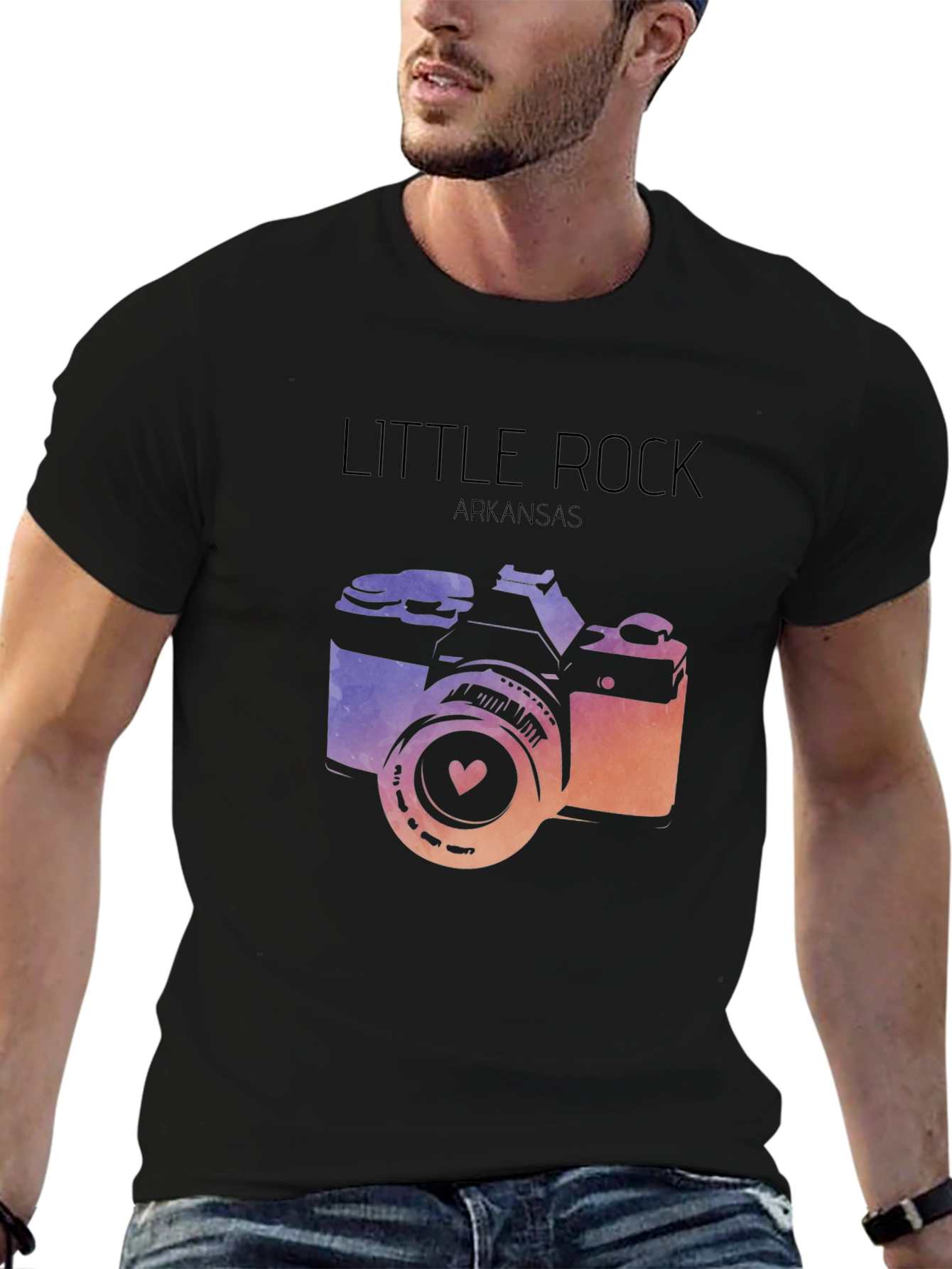 Little Rock Arkansas Camera Graphic T-Shirt