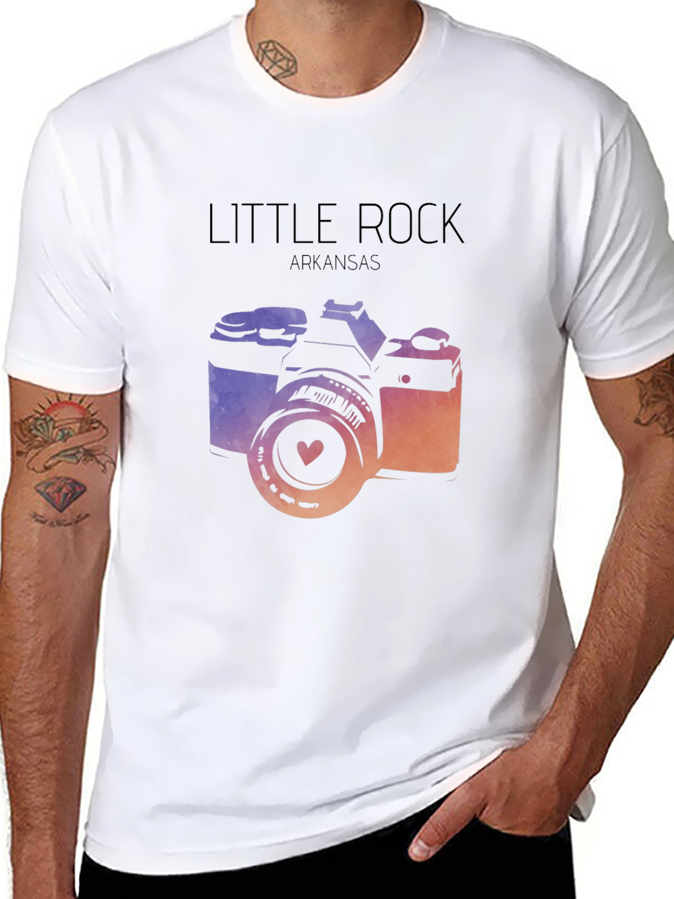Little Rock Arkansas Camera Graphic T-Shirt