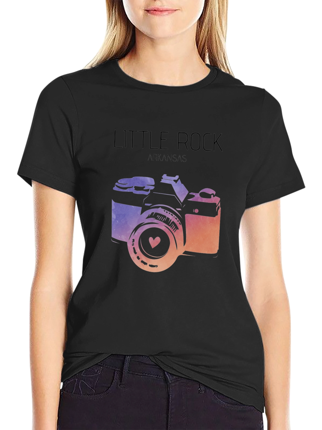 Little Rock Arkansas Camera Graphic T-Shirt