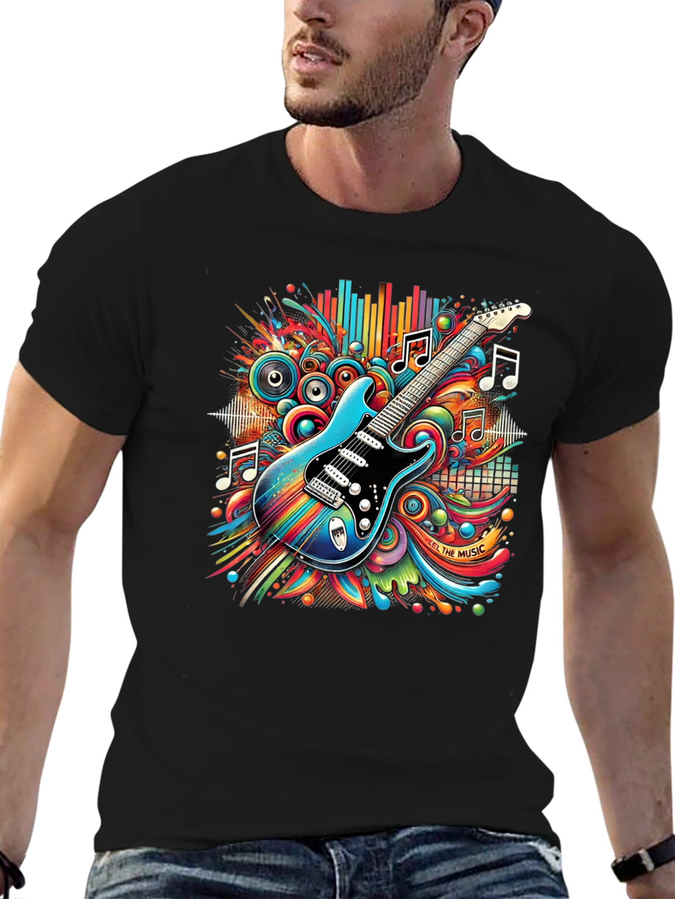 Electric Guitar Music T-Shirt - Black