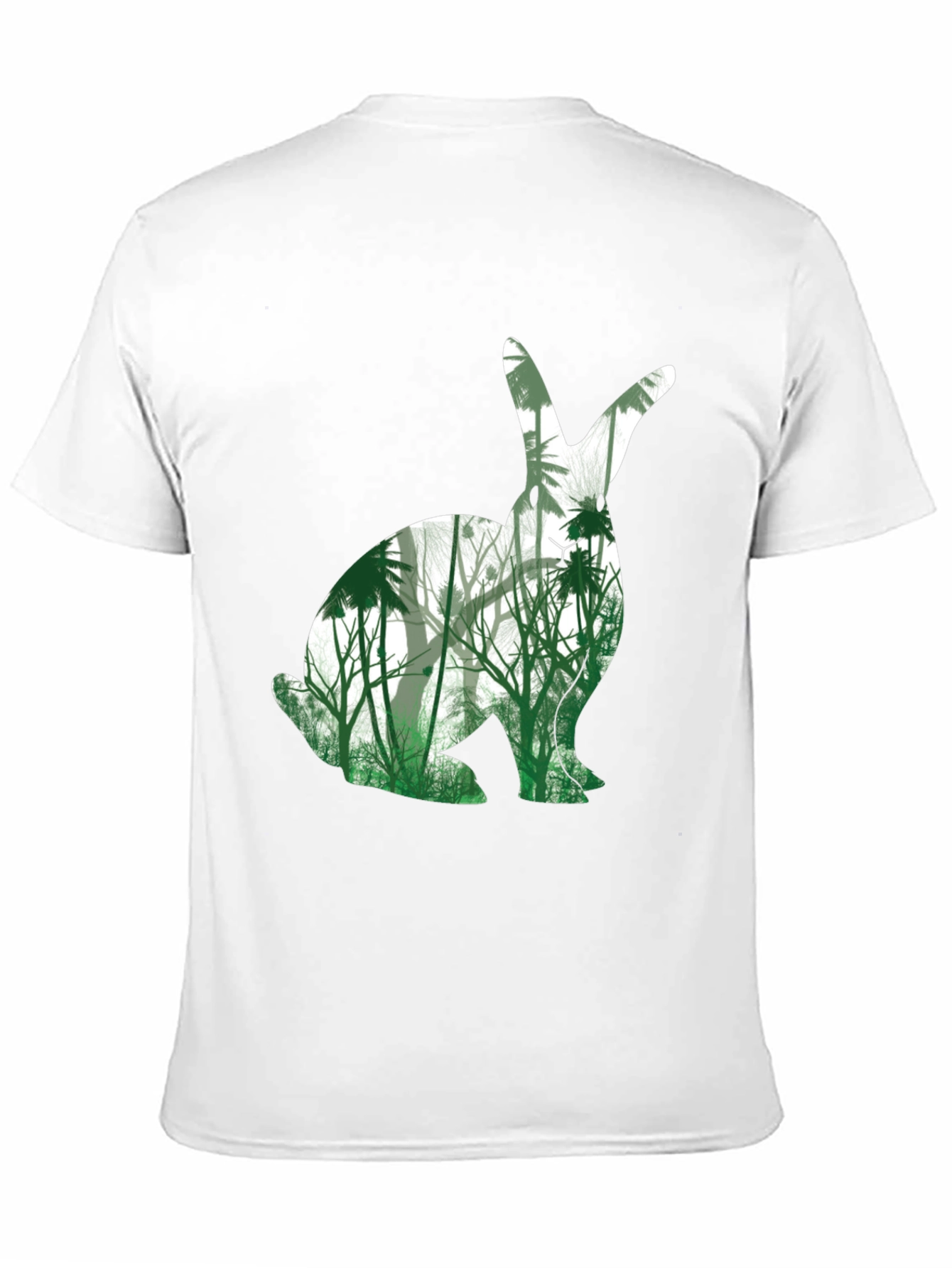 Nature Bunny Graphic Tee - Black Cotton Blend T-Shirt