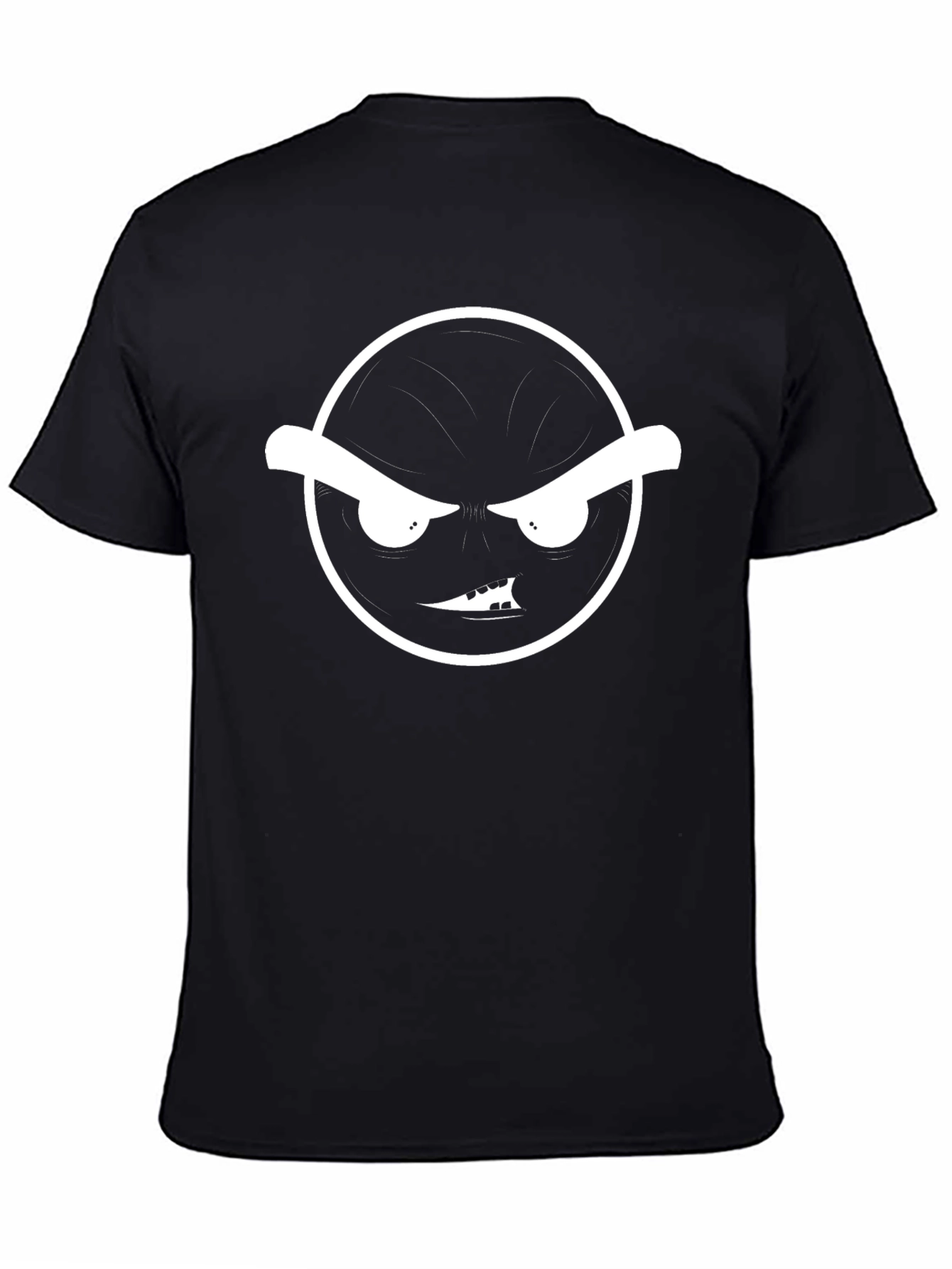 Grumpy Face Graphic Tee - Black T-Shirt
