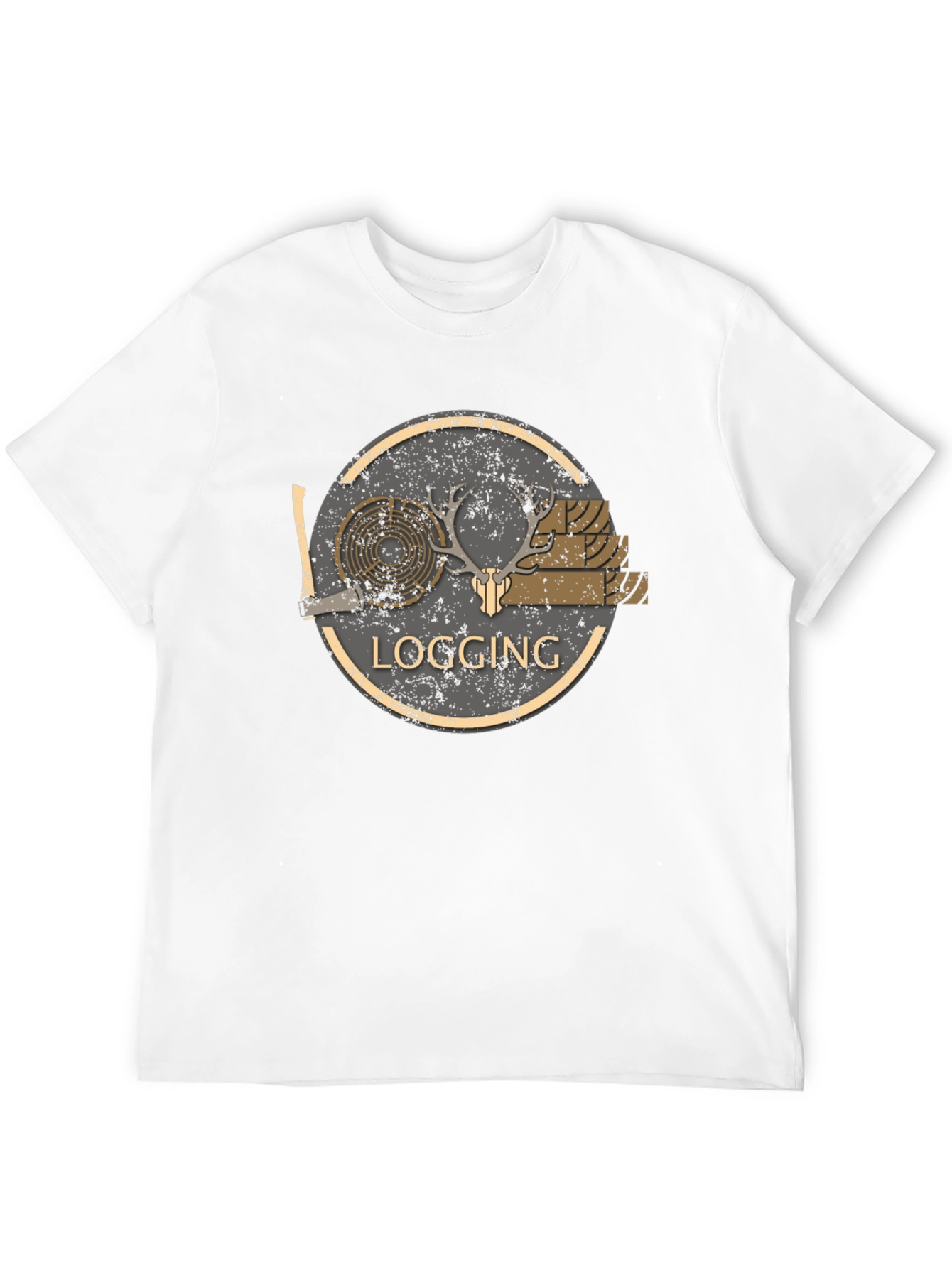 Logging Graphic Print Black T-Shirt