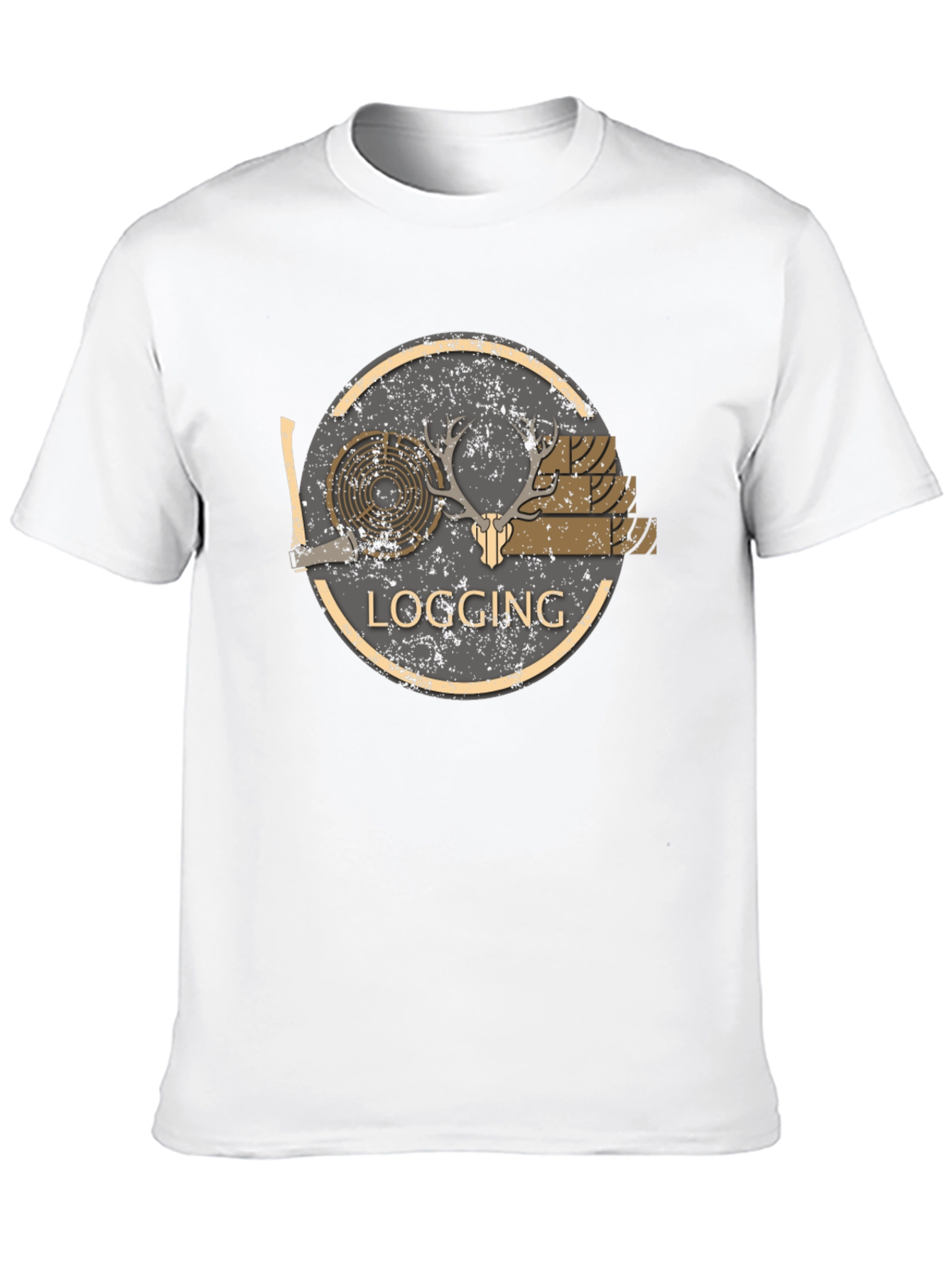 Logging Graphic Print Black T-Shirt