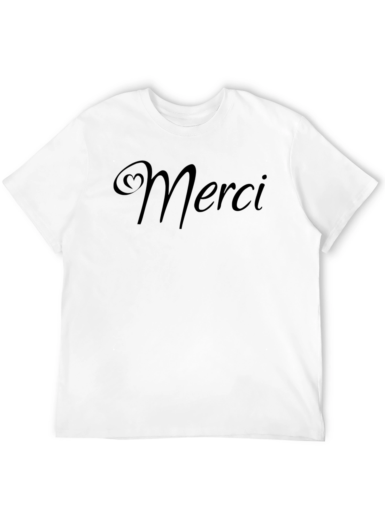 Merci Heart Graphic T-Shirt - Casual Comfort