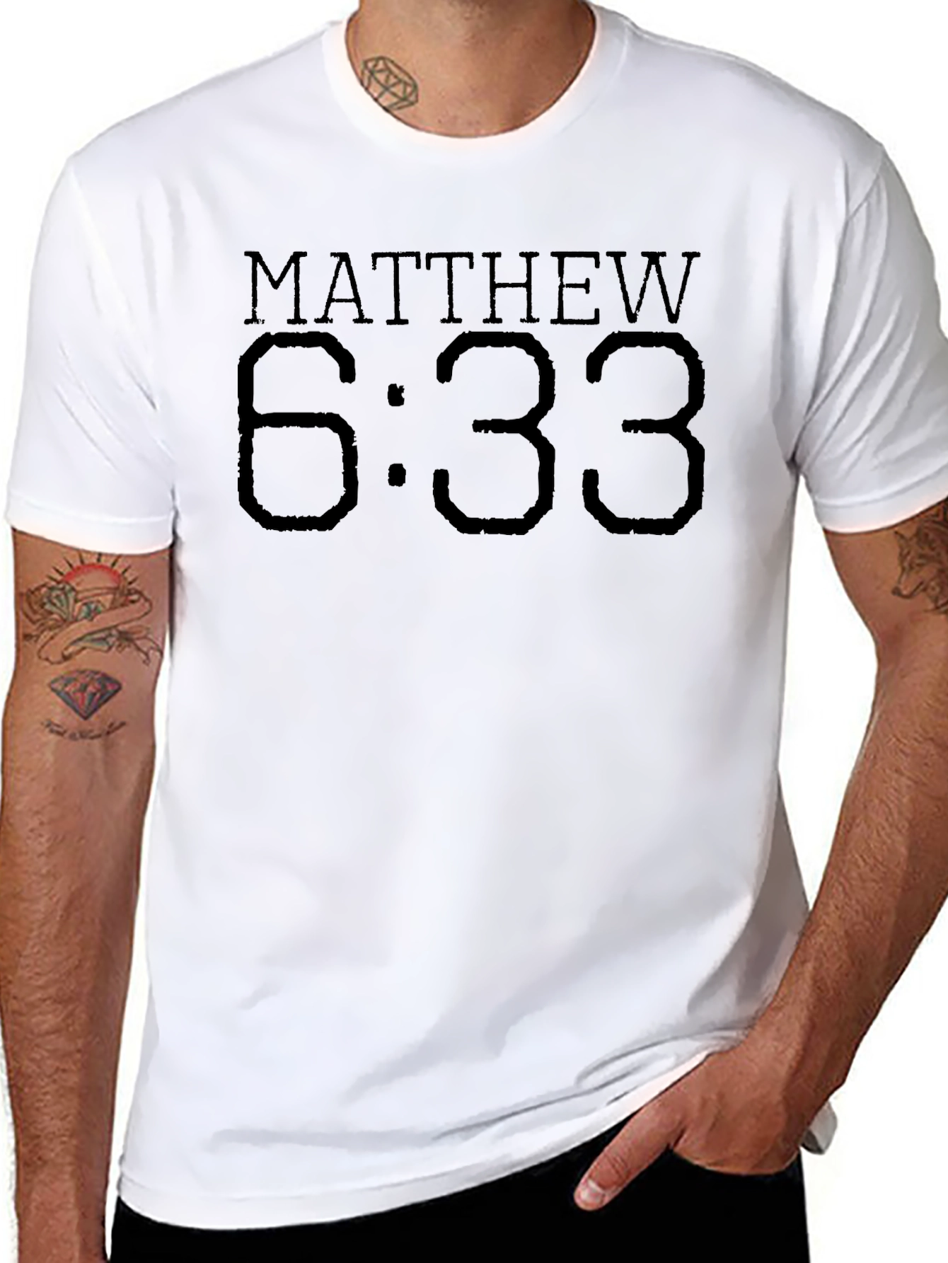 Matthew 6:33 Black Graphic Tee