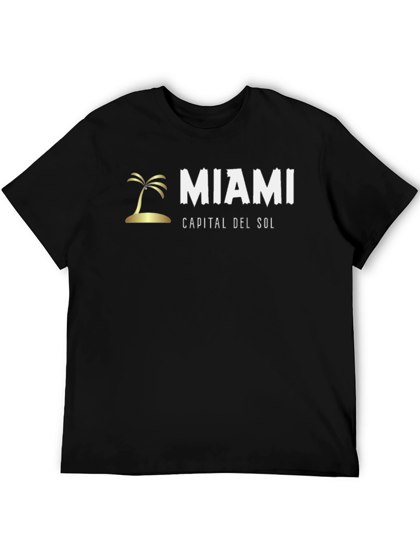 Miami Palm Tree Black T-Shirt