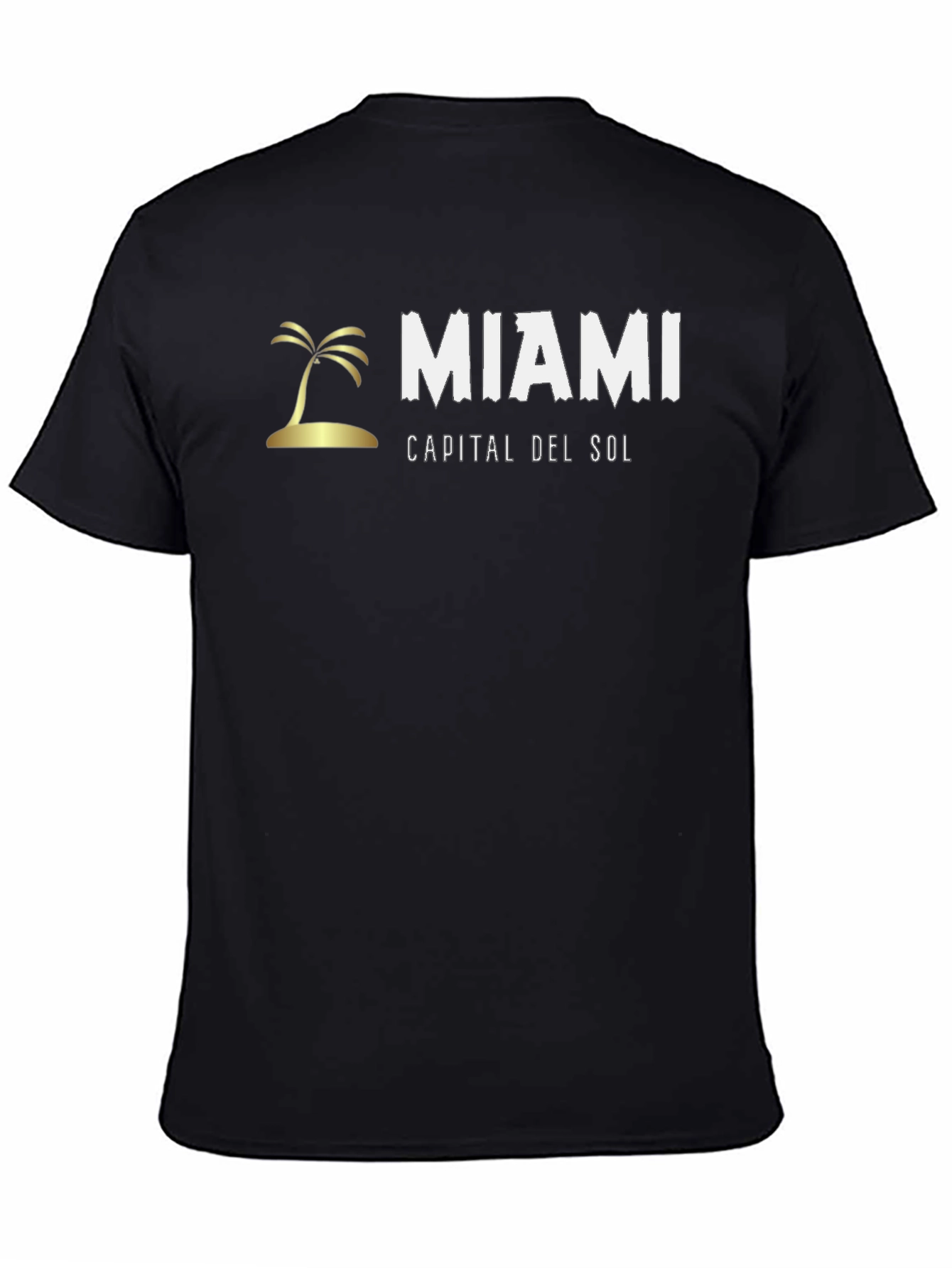 Miami Palm Tree Black T-Shirt