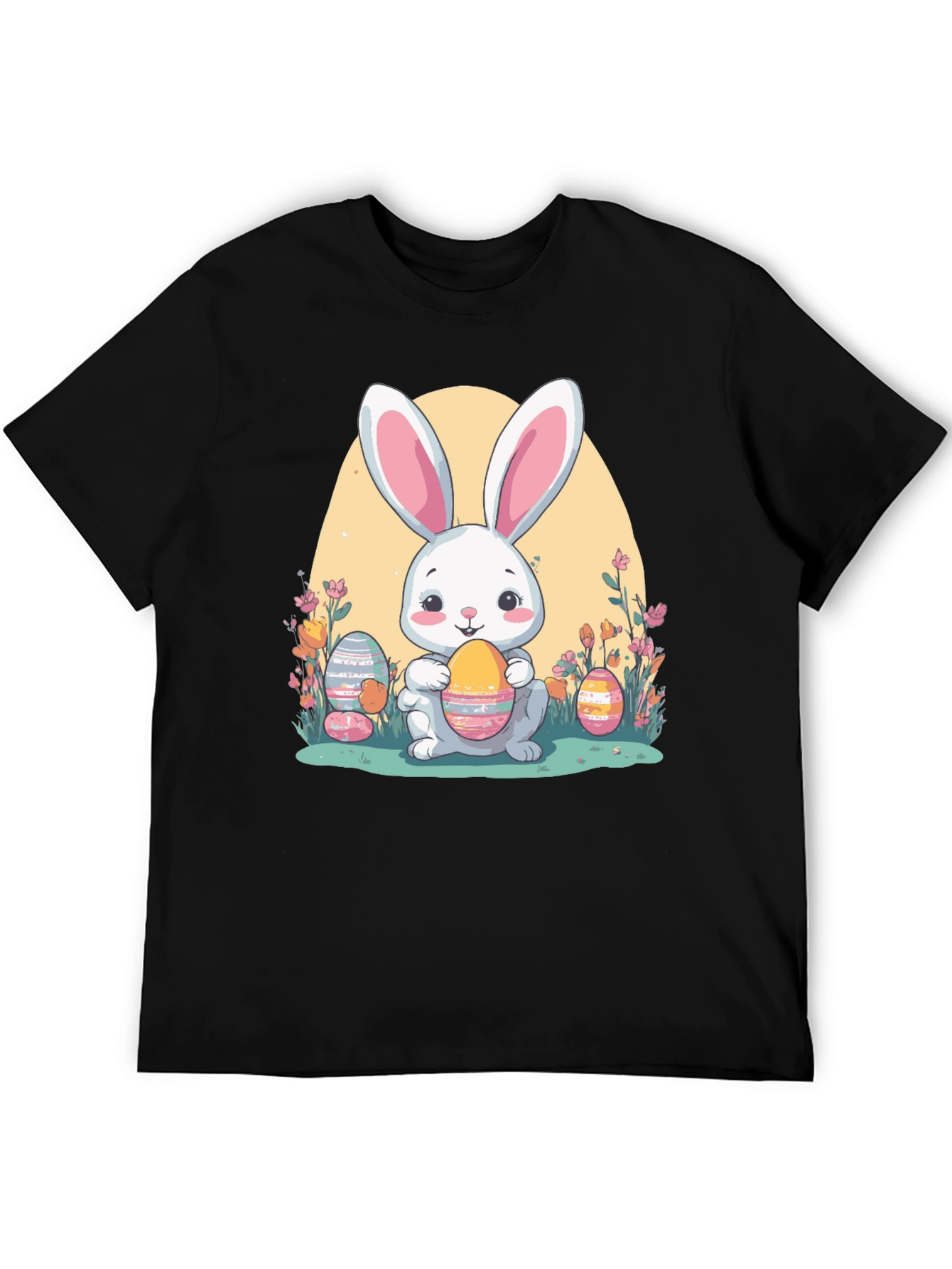 Easter Bunny T-Shirt: Cute Rabbit Holding Eggs