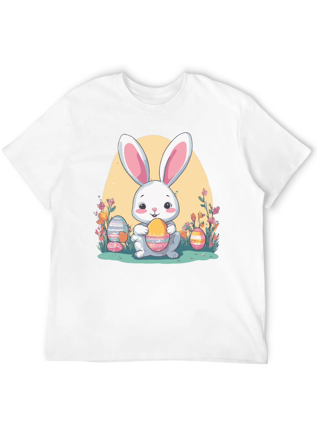 Easter Bunny T-Shirt: Cute Rabbit Holding Eggs