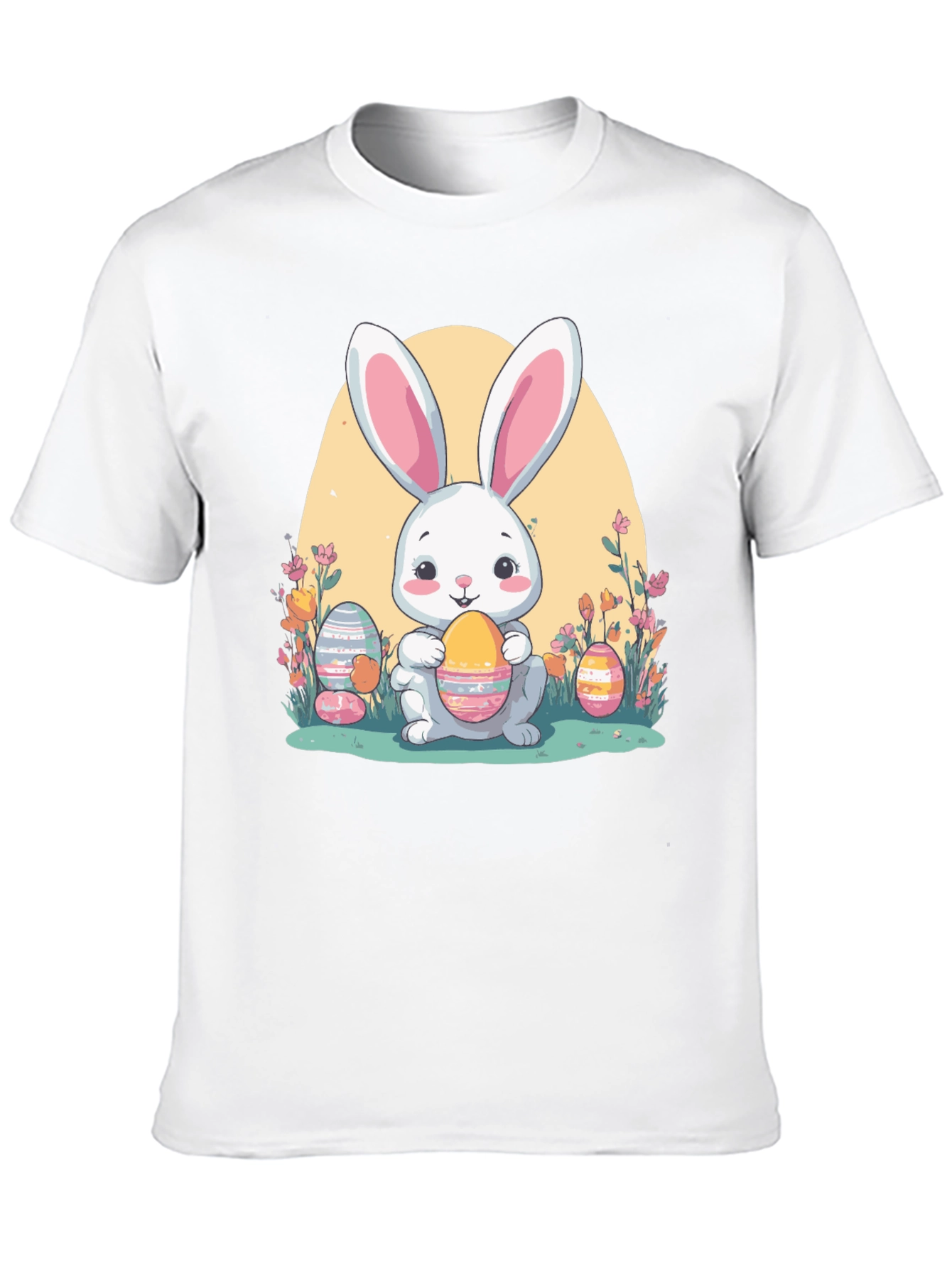 Easter Bunny T-Shirt: Cute Rabbit Holding Eggs