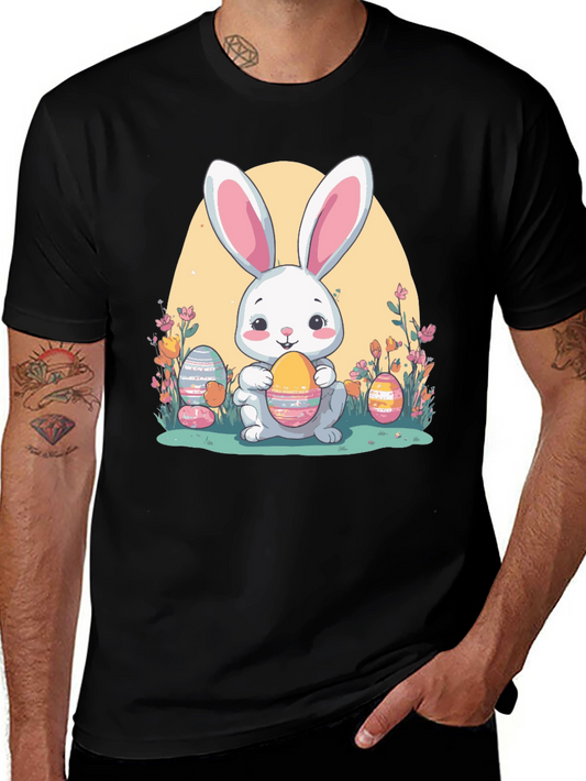 Easter Bunny T-Shirt: Cute Rabbit Holding Eggs