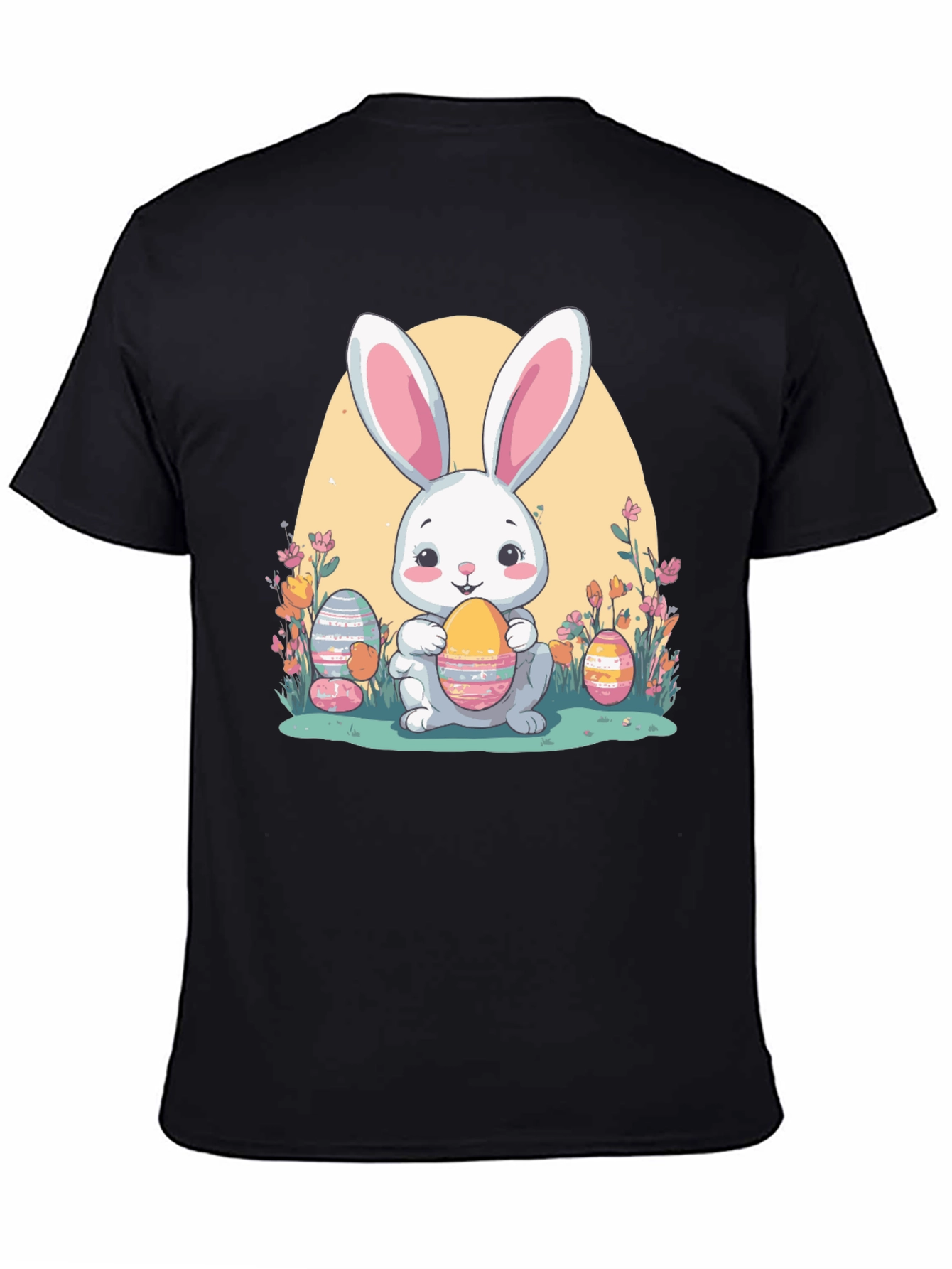 Easter Bunny T-Shirt: Cute Rabbit Holding Eggs