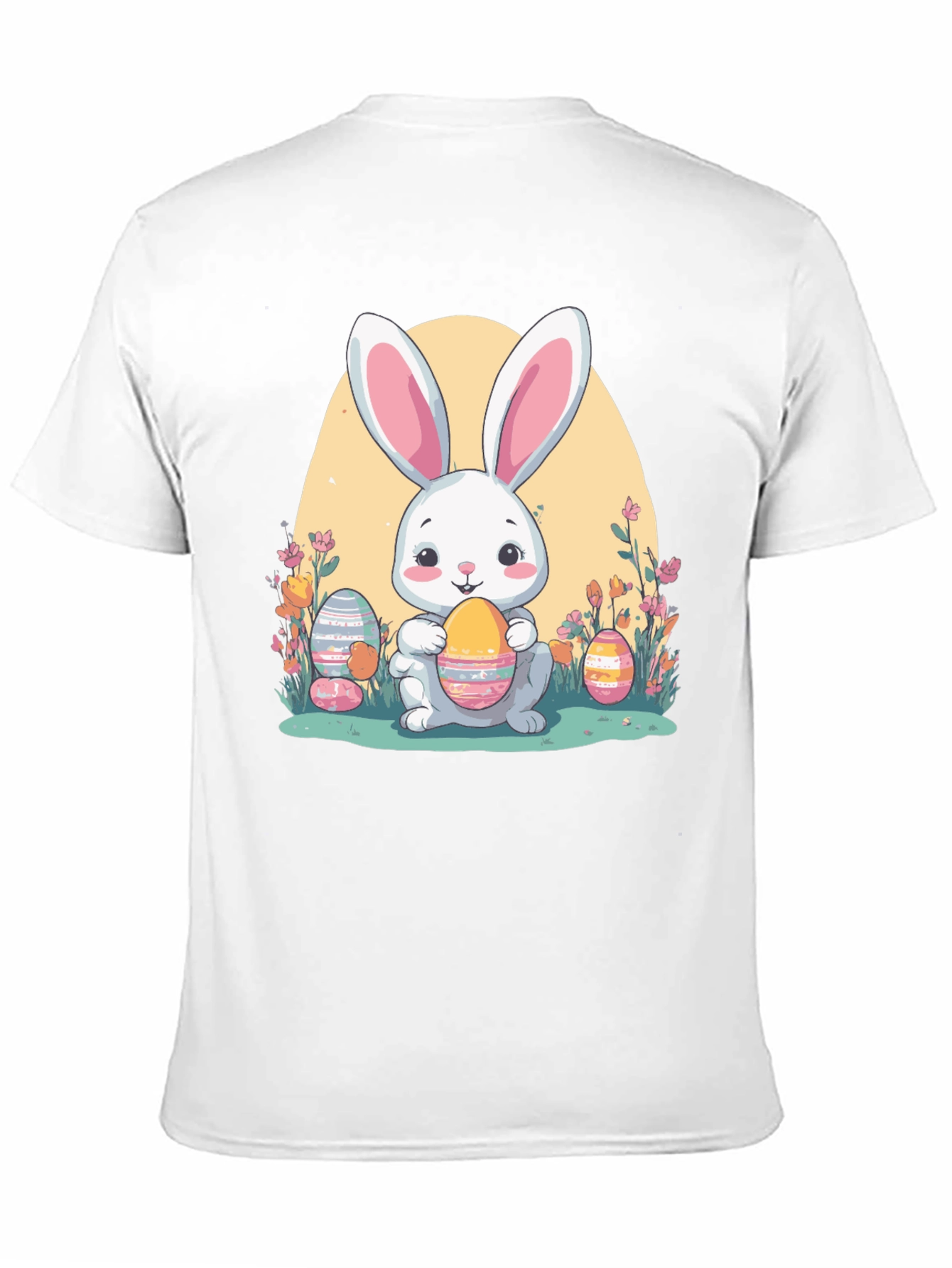 Easter Bunny T-Shirt: Cute Rabbit Holding Eggs