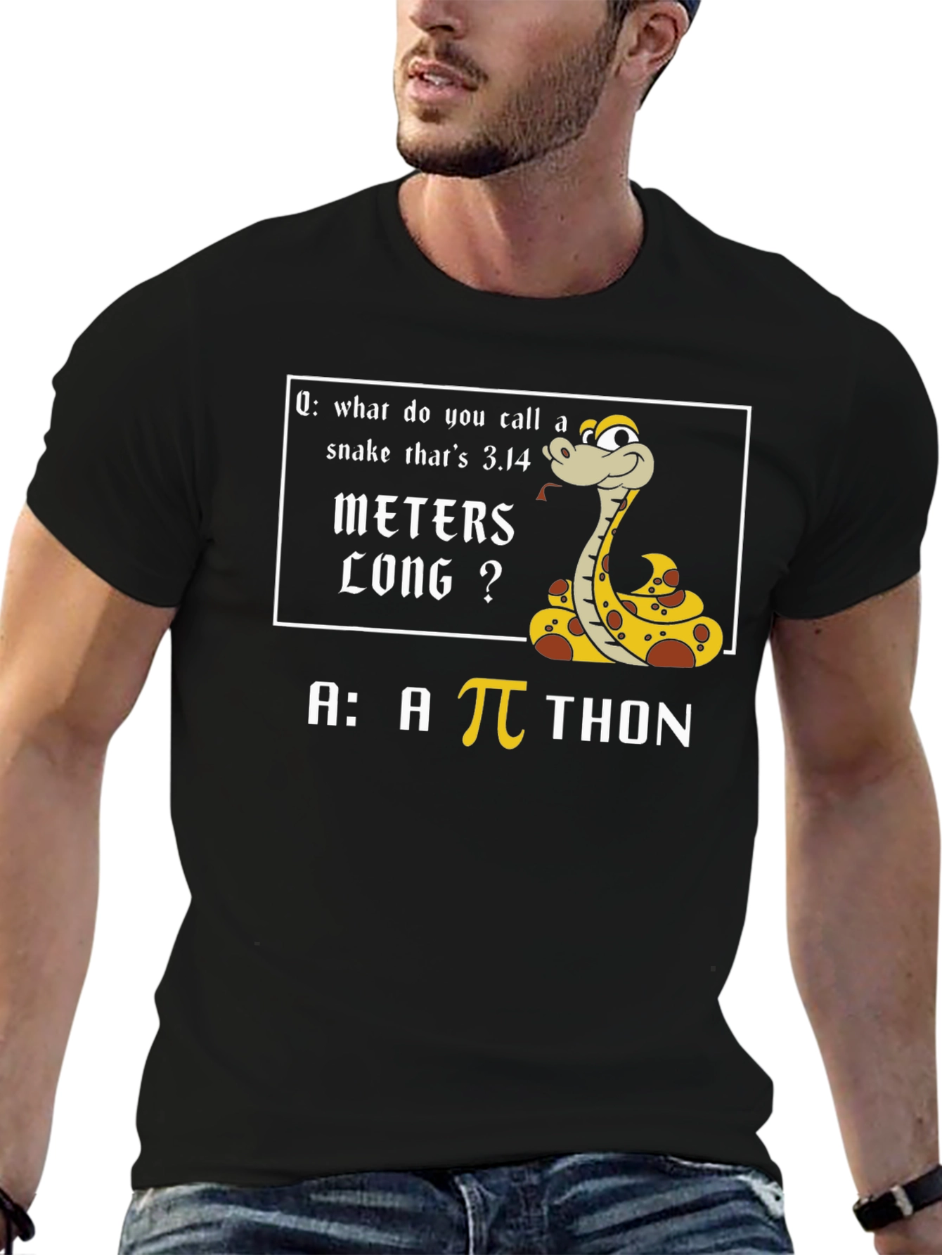 Pi-thon Snake Math Humor T-Shirt