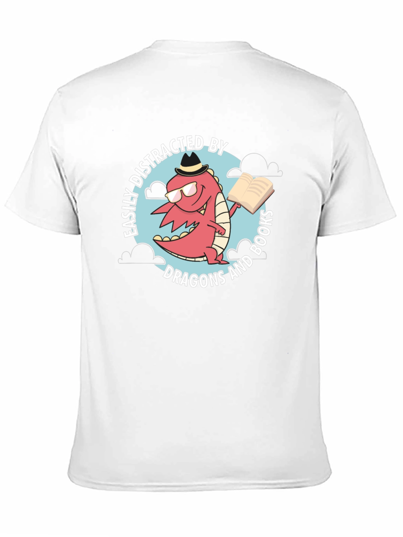 Dragon & Books Tee - Easily Distracted Novelty Shirt