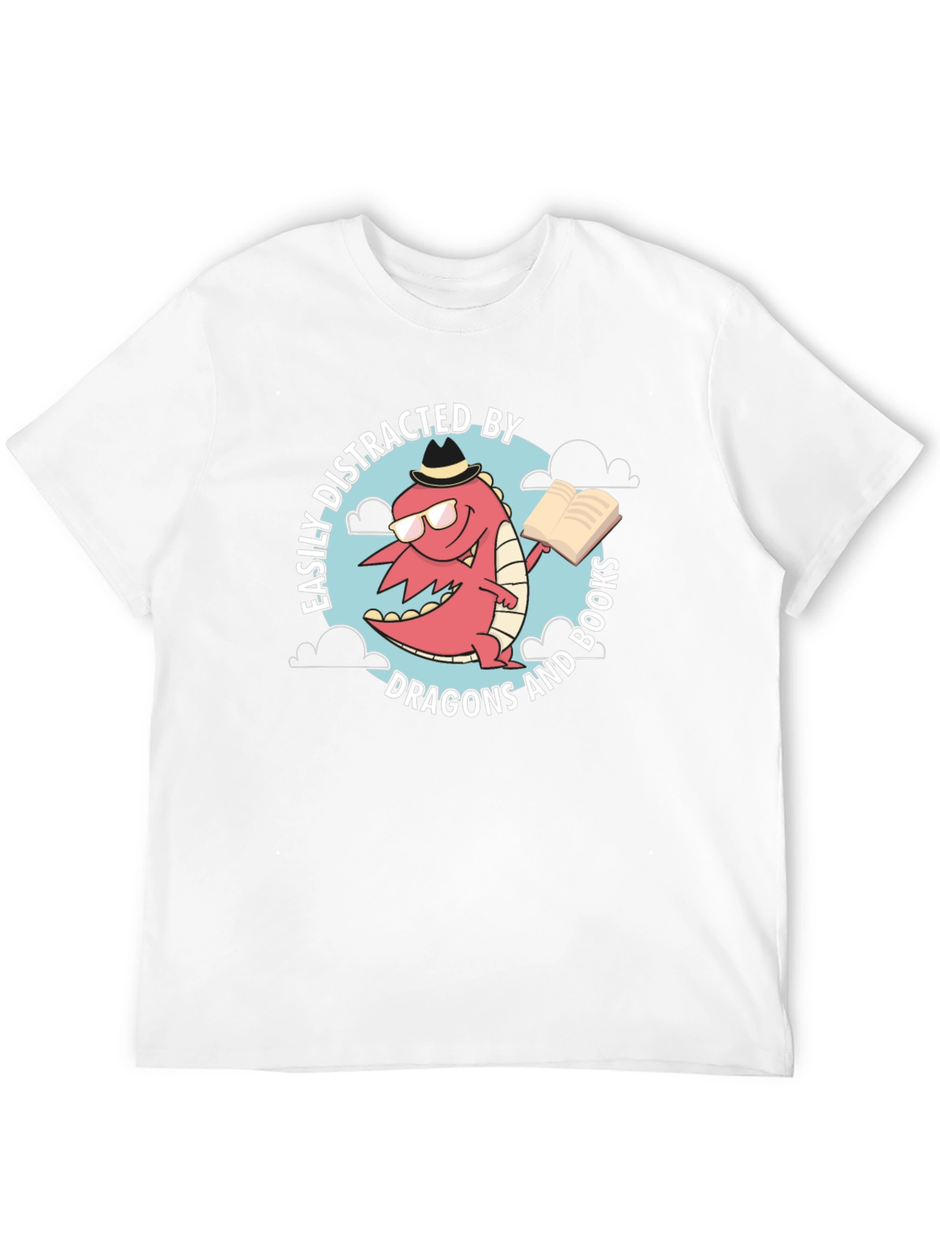 Dragon & Books Tee - Easily Distracted Novelty Shirt