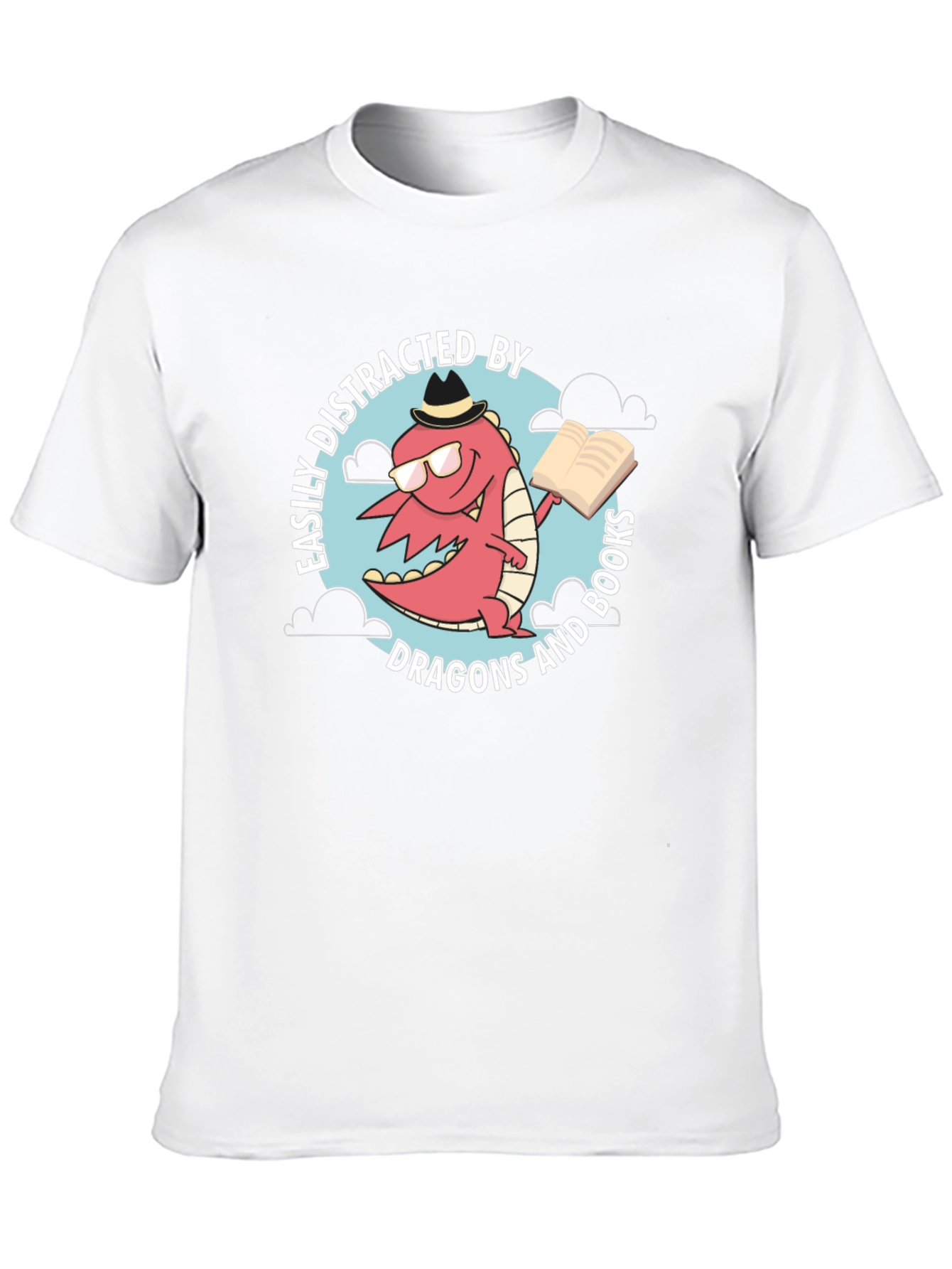 Dragon & Books Tee - Easily Distracted Novelty Shirt