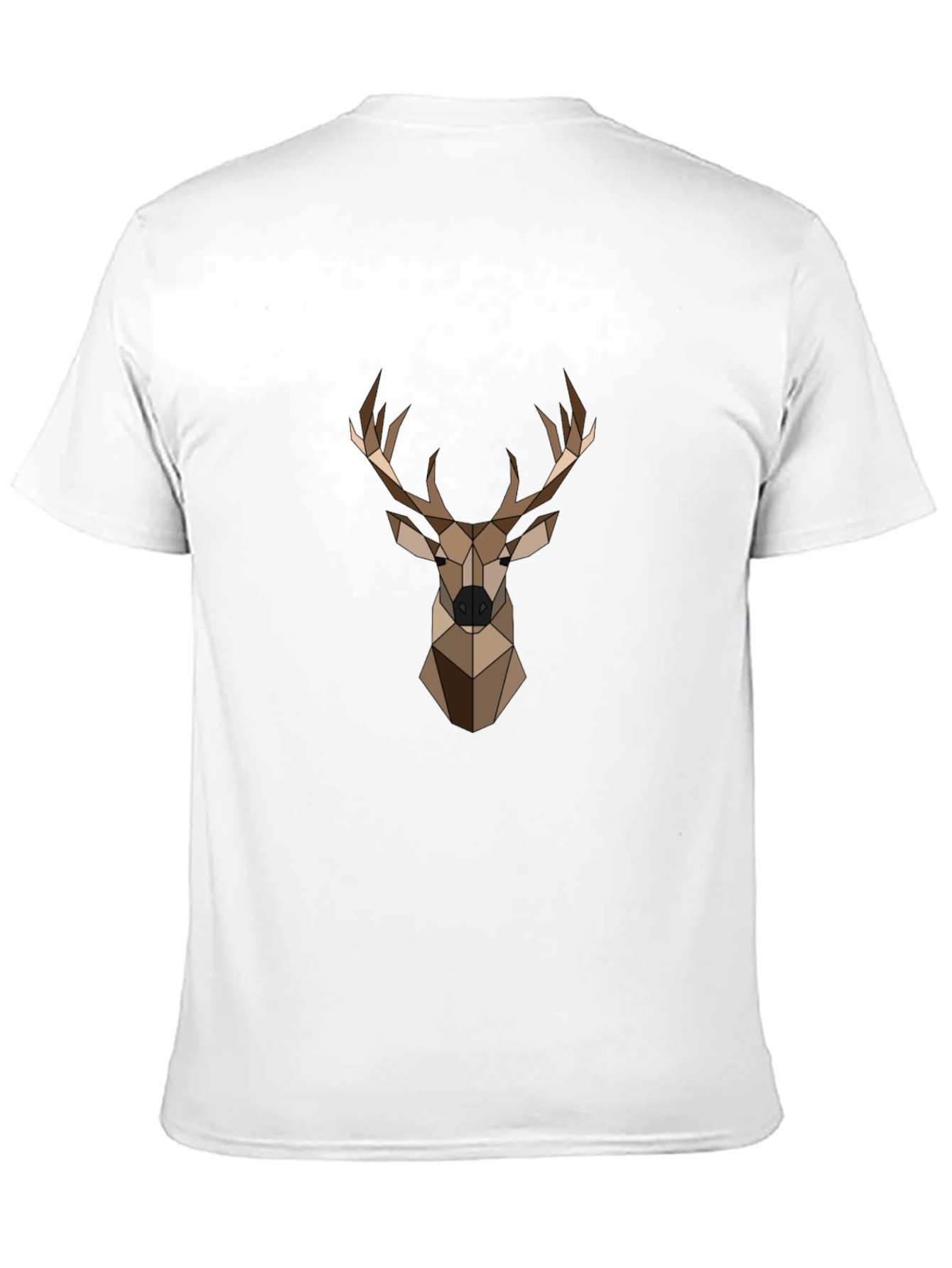Geometric Deer Graphic Black T-Shirt