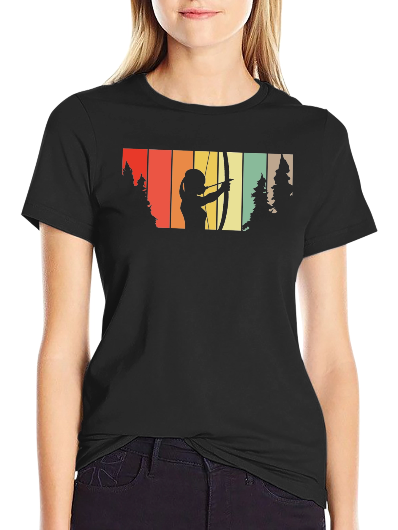 Retro Archer Graphic Tee - Black