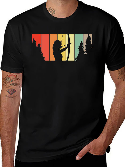 Retro Archer Graphic Tee - Black