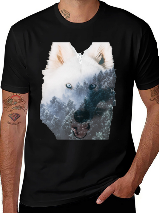 Wolf Forest Graphic Black T-Shirt