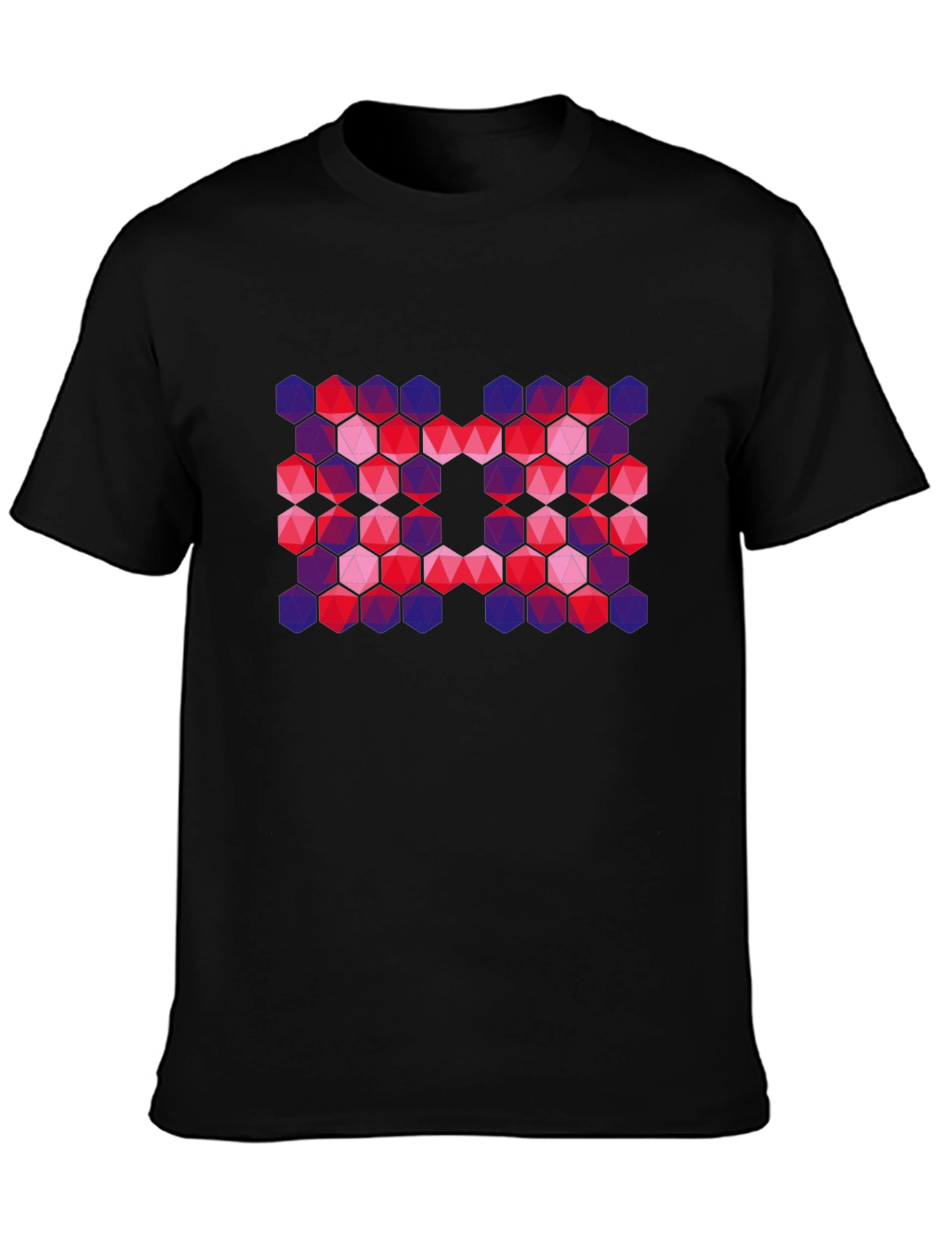 Geometric Hexagon Pattern Graphic T-Shirt