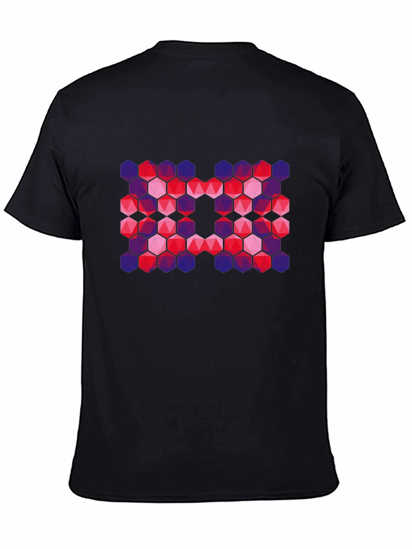 Geometric Hexagon Pattern Graphic T-Shirt