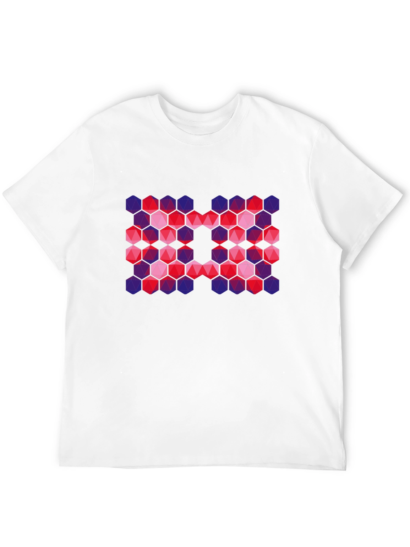 Geometric Hexagon Pattern Graphic T-Shirt