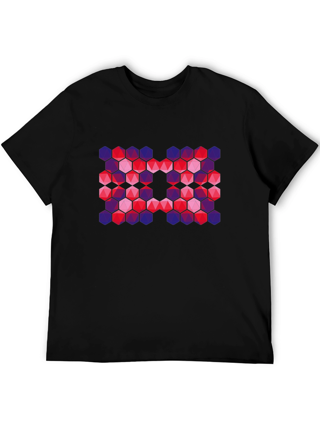 Geometric Hexagon Pattern Graphic T-Shirt